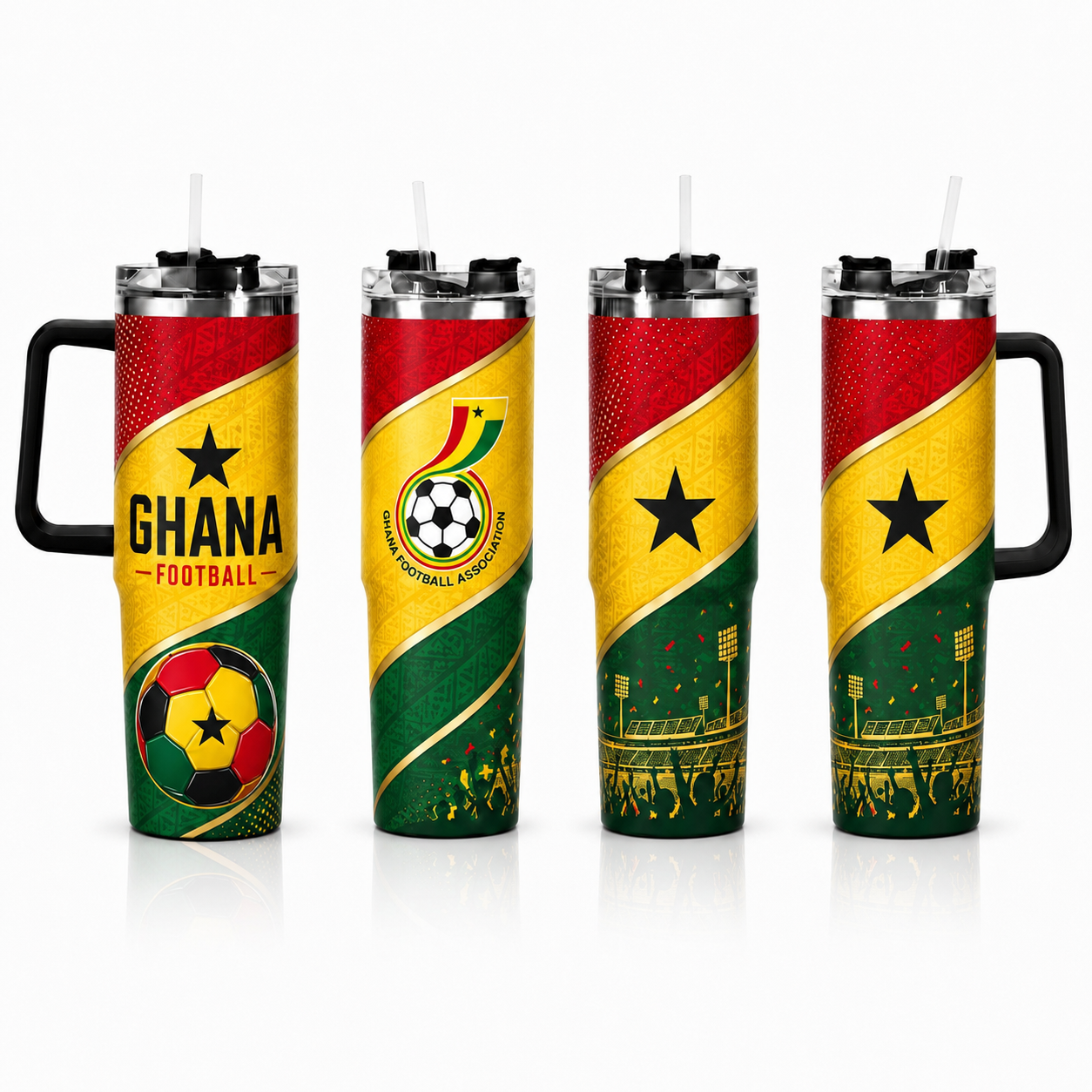 FIFA 2026 Ghana Football Sports All Over Printed 40oz Tumbler With Straw And Lid