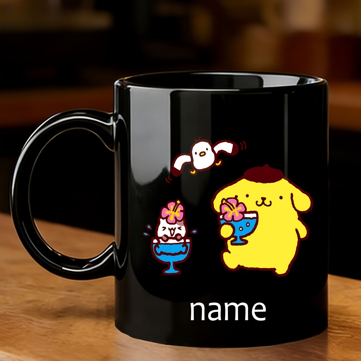 2D Flat, Custom, 1pc, Mug, Customizable Text, Pom Pom Purin Themed Mug