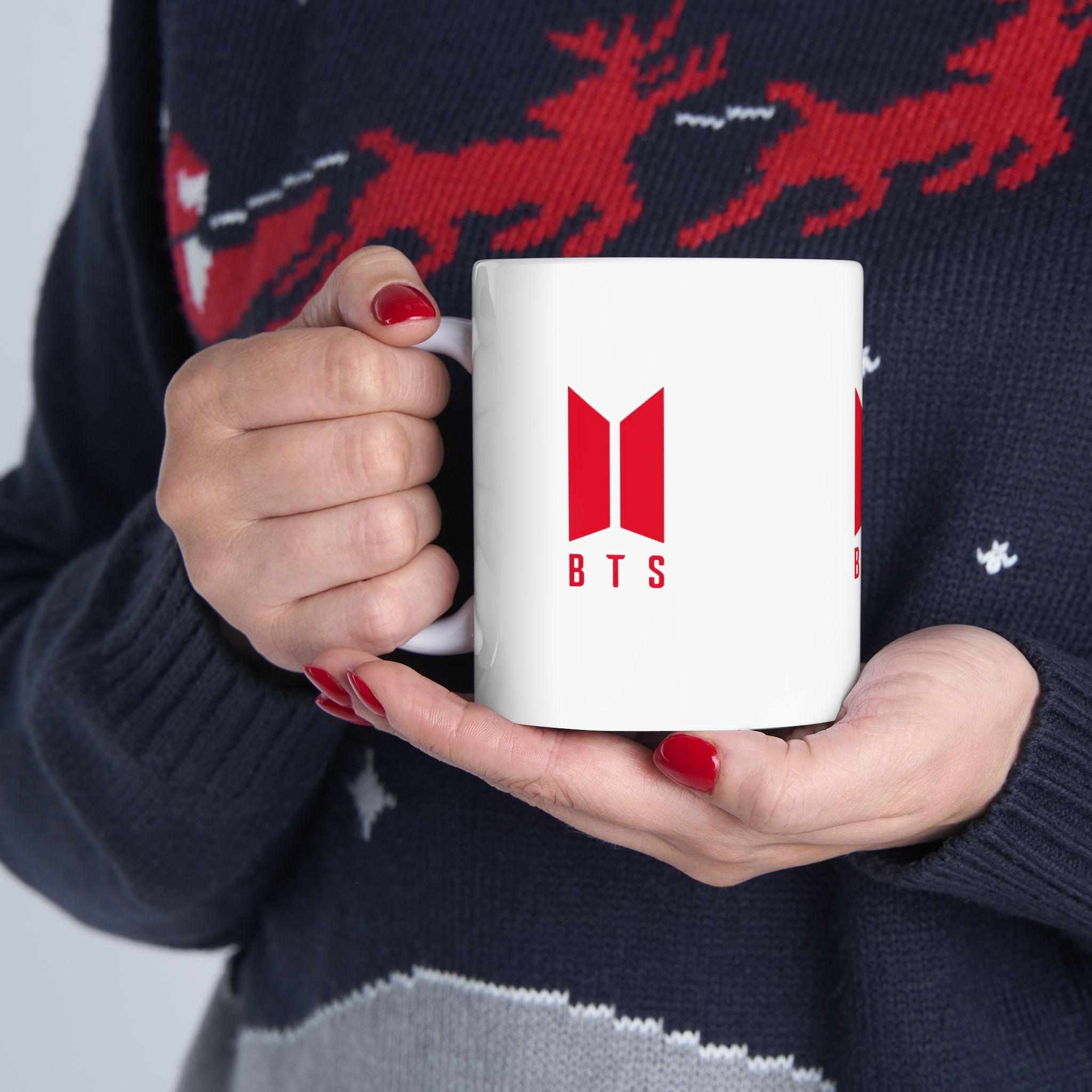 BTS Logo Ceramic Coffee White Mug