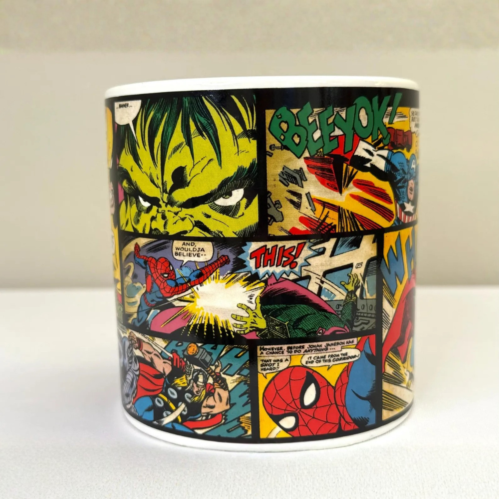 Captain America Thor Spider Man Comic Strip Mug
