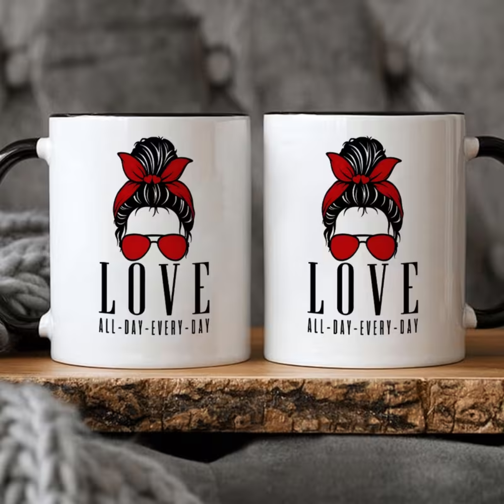 1pc, 3A Grade, Funny Humorous Coffee Mug with love all day,every day Pattern for swift fans