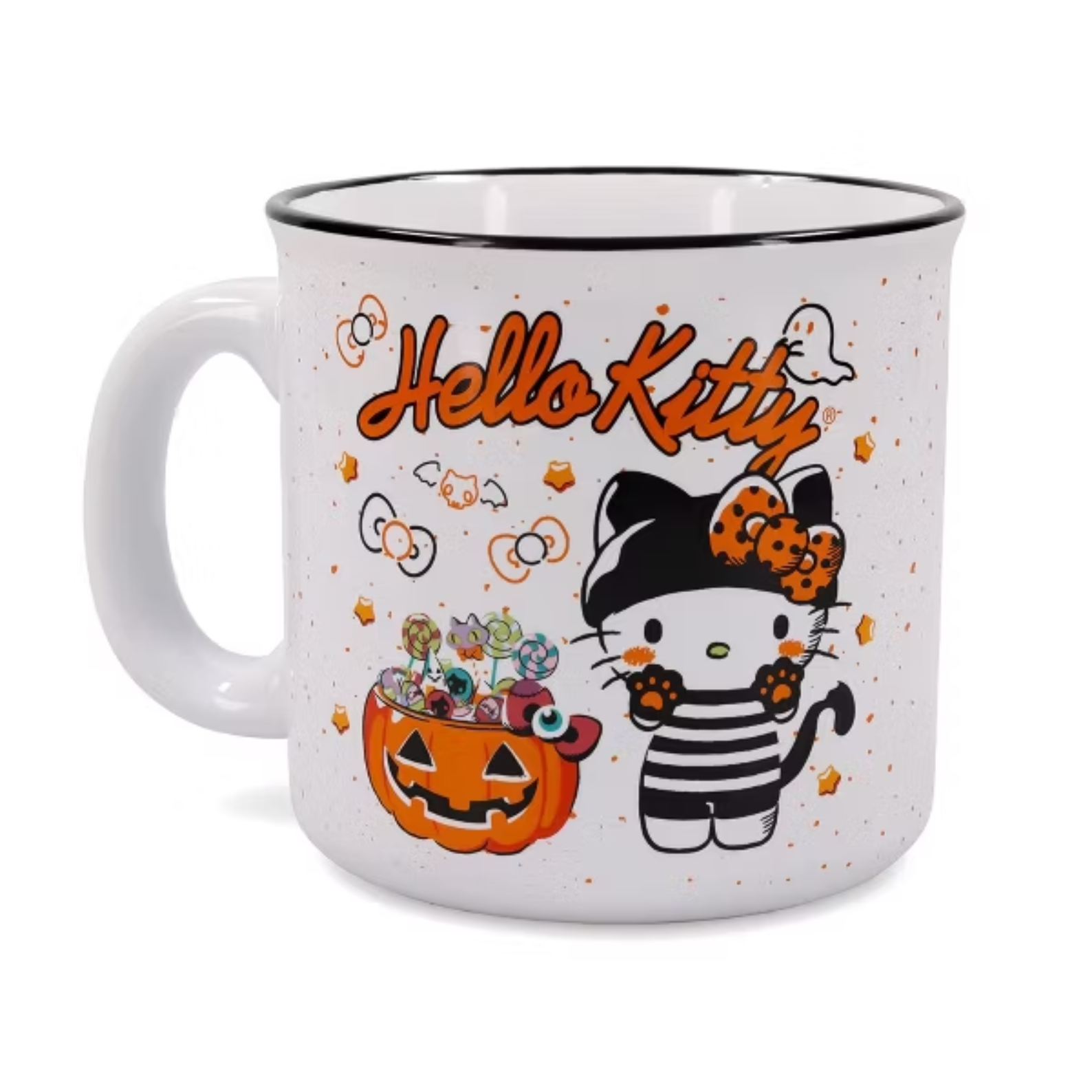Silver Buffalo Sanrio Hello Kitty Halloween Trick-Or-Treat Ceramic Camper Mug 