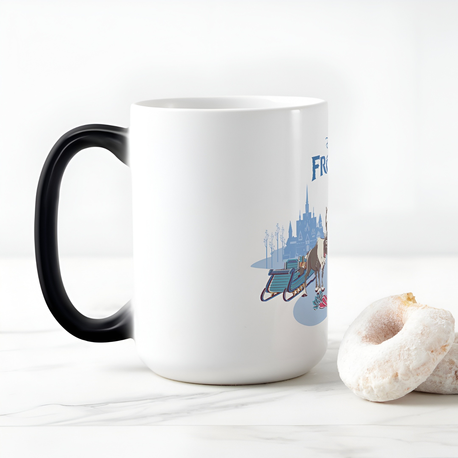 Heat Reveal Coffee Mug With Frozen Character Printed Design