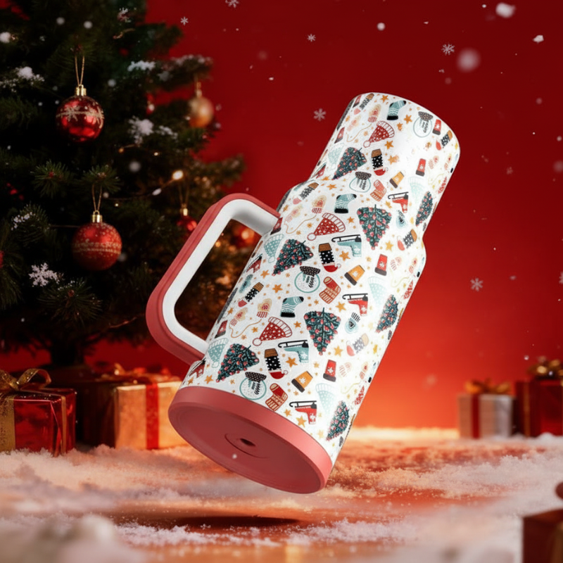Christmas Edition 40oz Stainless Steel Water Bottle Portable Leak proof 