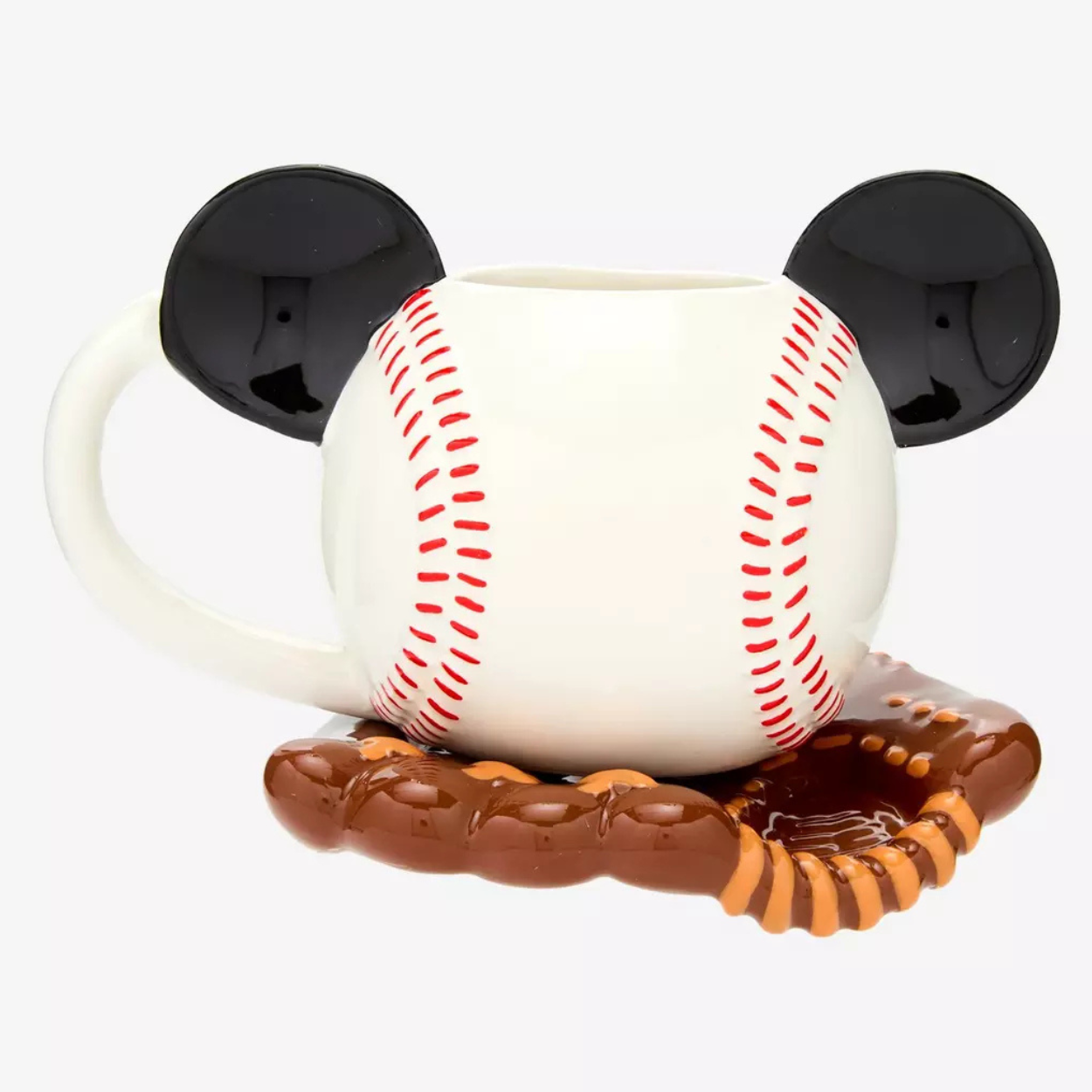 Mickey Mouse Baseball Themed Ceramic Mug And Saucer Set