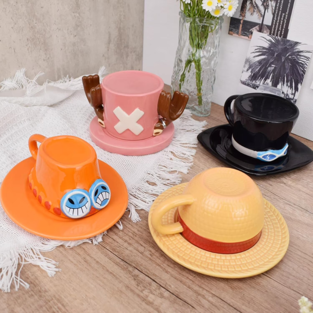 One Piece Anime Luffys Hat Inspired Ceramic Coffee Cup