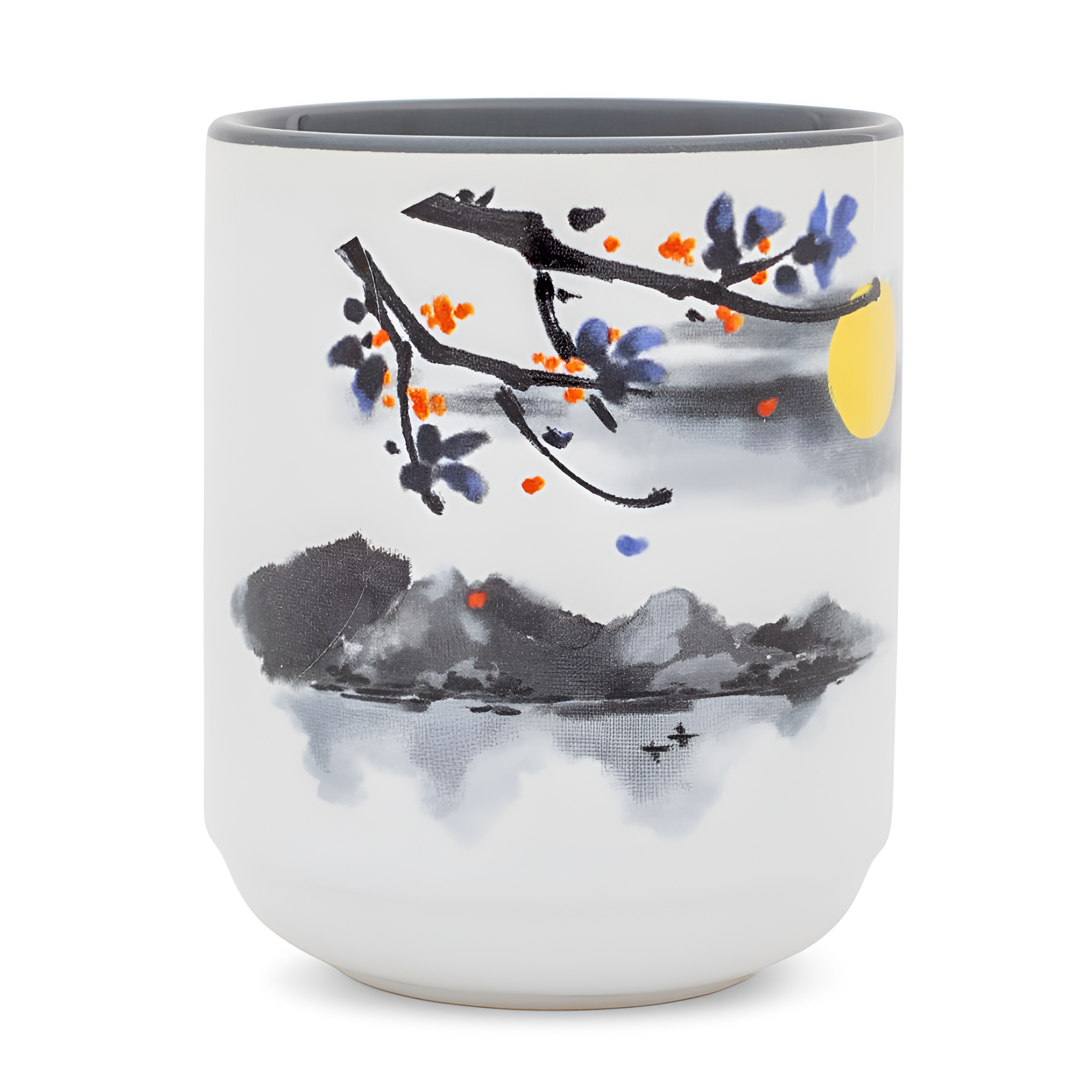 Mickey and Minnie Mouse Sunset Asian Ceramic Tea Cup Holds 9 Ounces