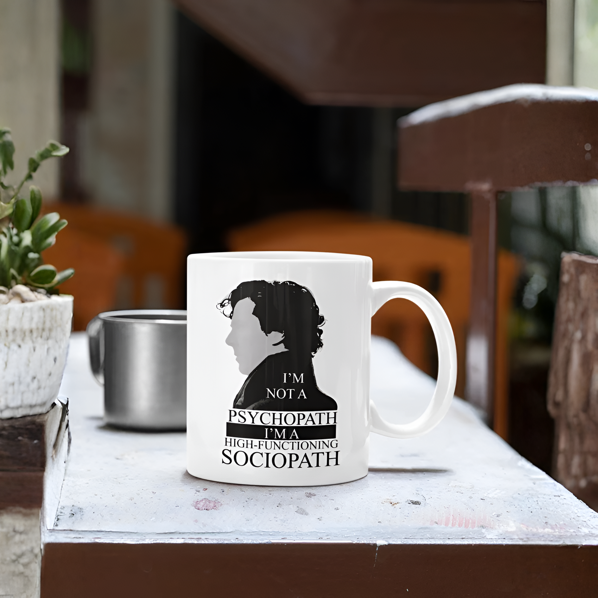 Sherlock Holmes Sociopath Quote Ceramic Coffee Mug