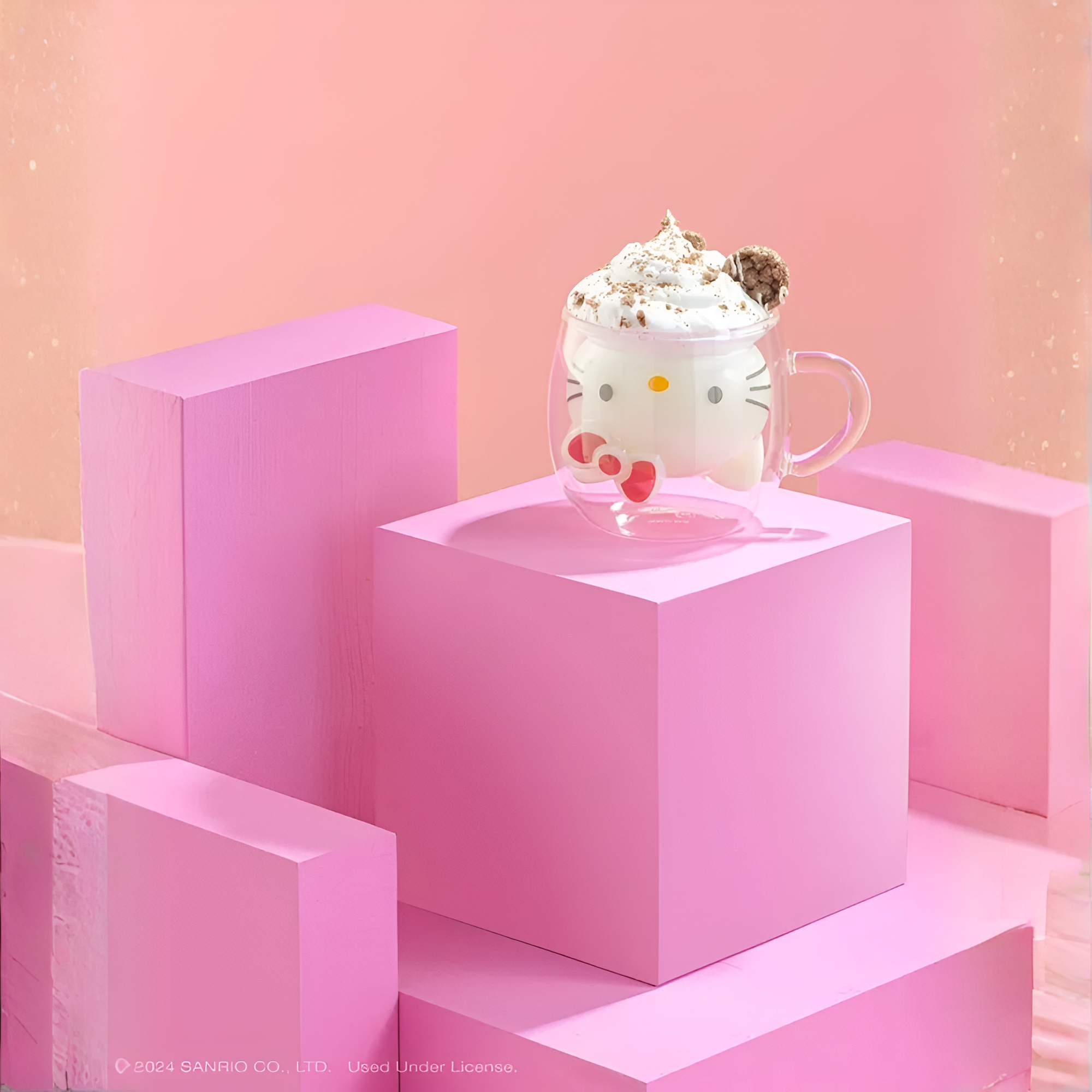 Hello Kitty Character Themed Double Wall Glass Espresso Mug
