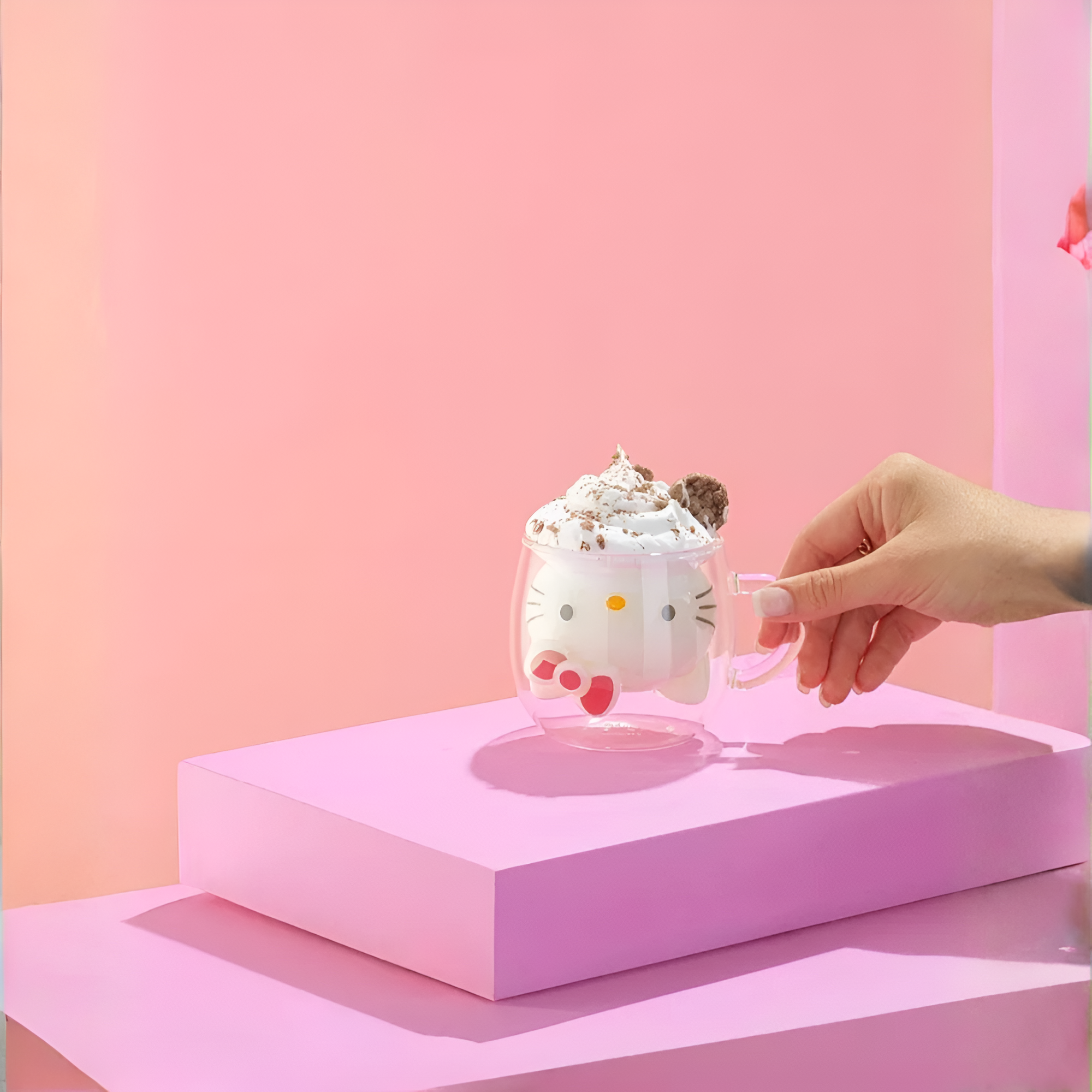Hello Kitty Character Themed Double Wall Glass Espresso Mug