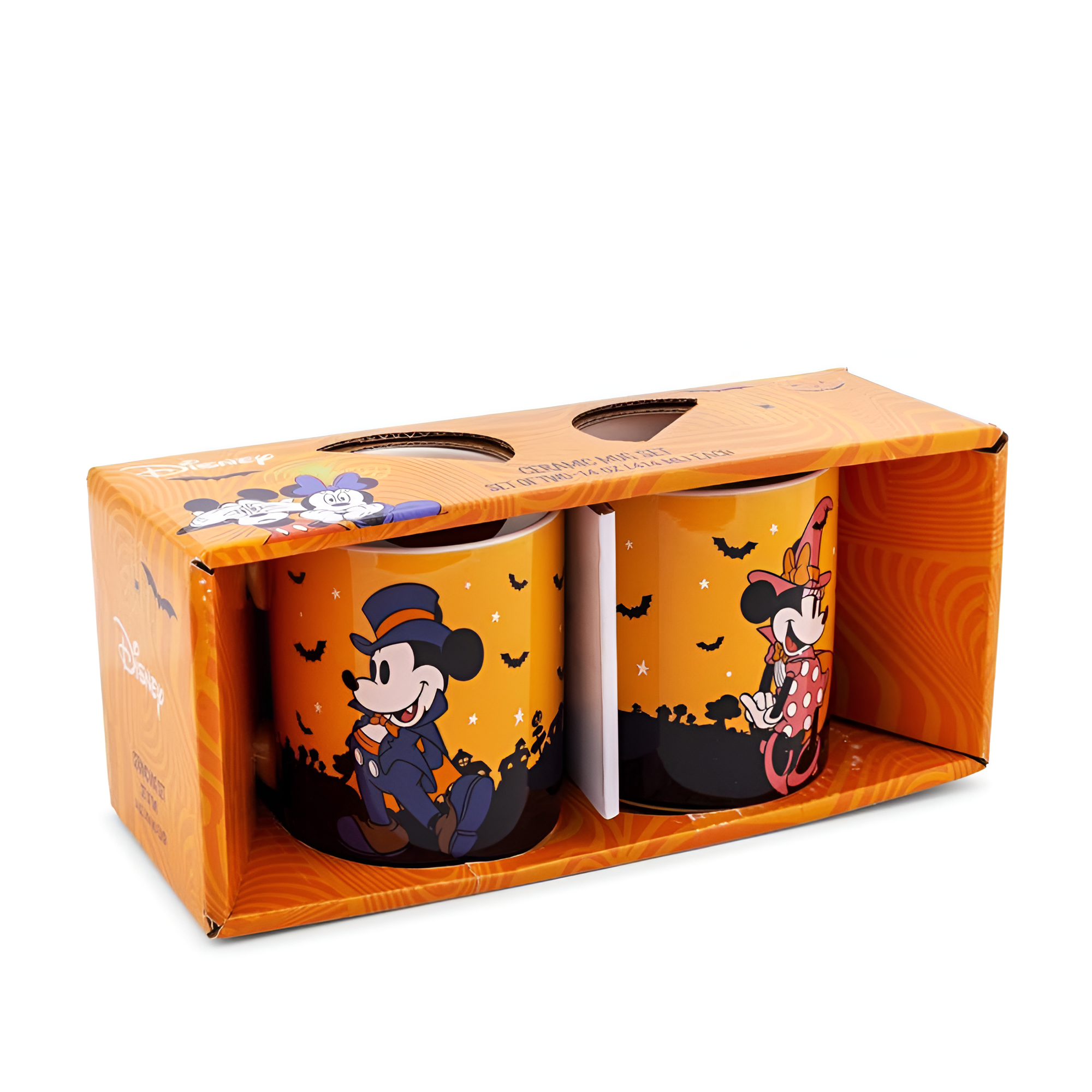 Set of 2 Halloween Mickey and Minnie Mouse 14-Ounce Ceramic Mugs 