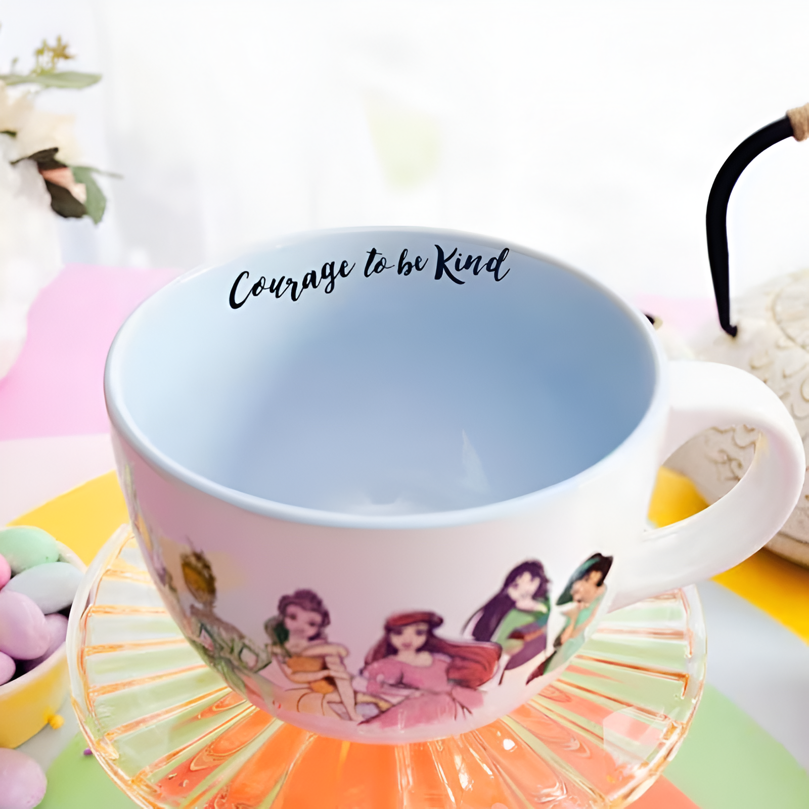 Princess Quote Soup Mug 24oz Courage To Be Kind Large Ceramic Cup