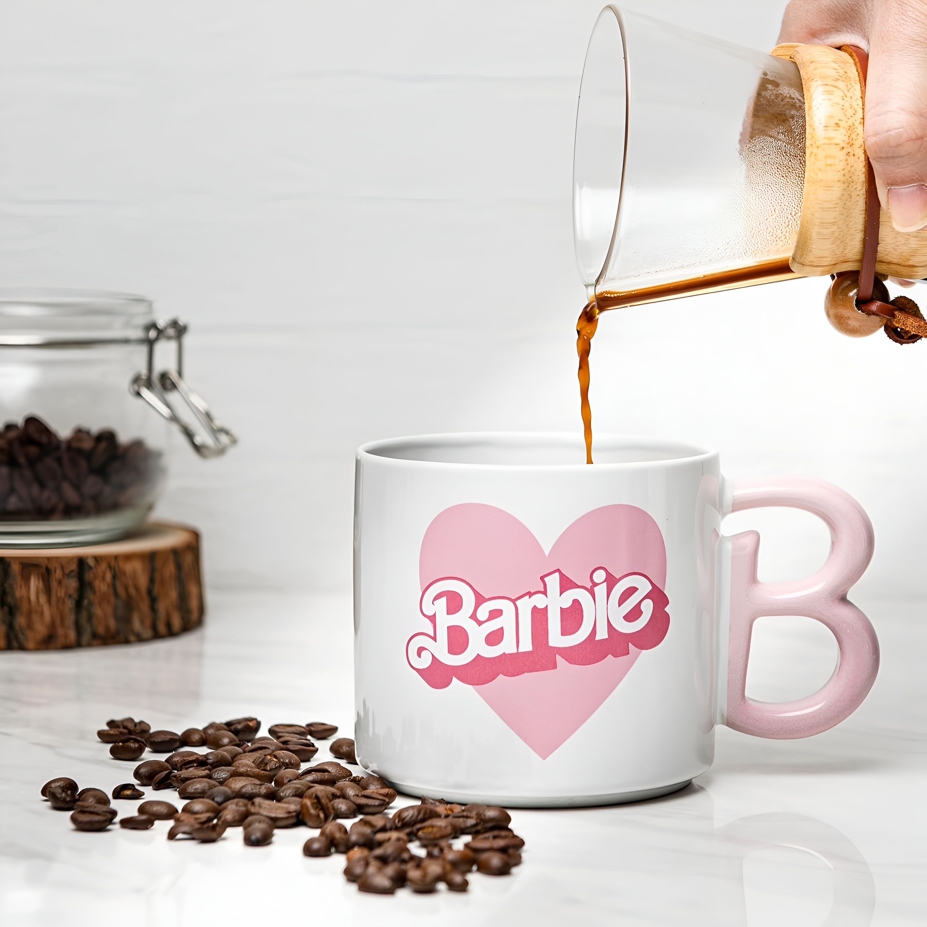 Barbie Ceramic Coffee Mug 15oz Sculpted Handle Collectible Keepsake