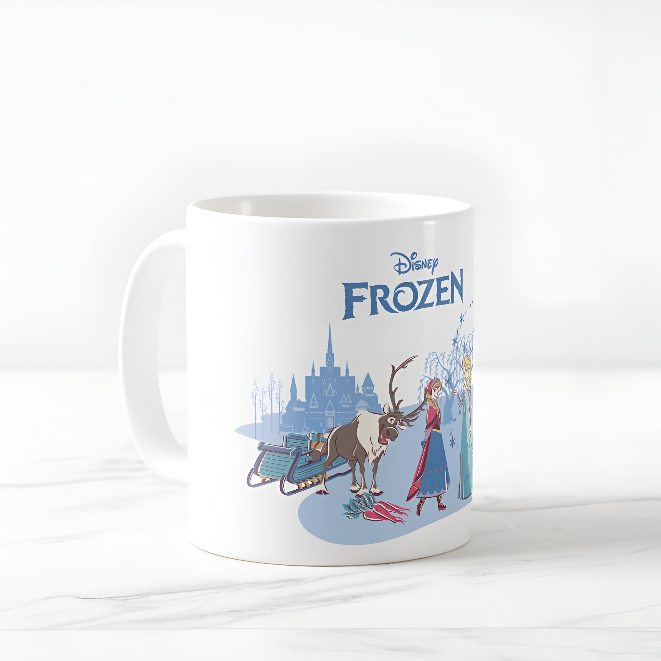 Disney Frozen Classic Mug  Sven, Anna, Elsa and Olaf Blue Pastel Coffee Cup