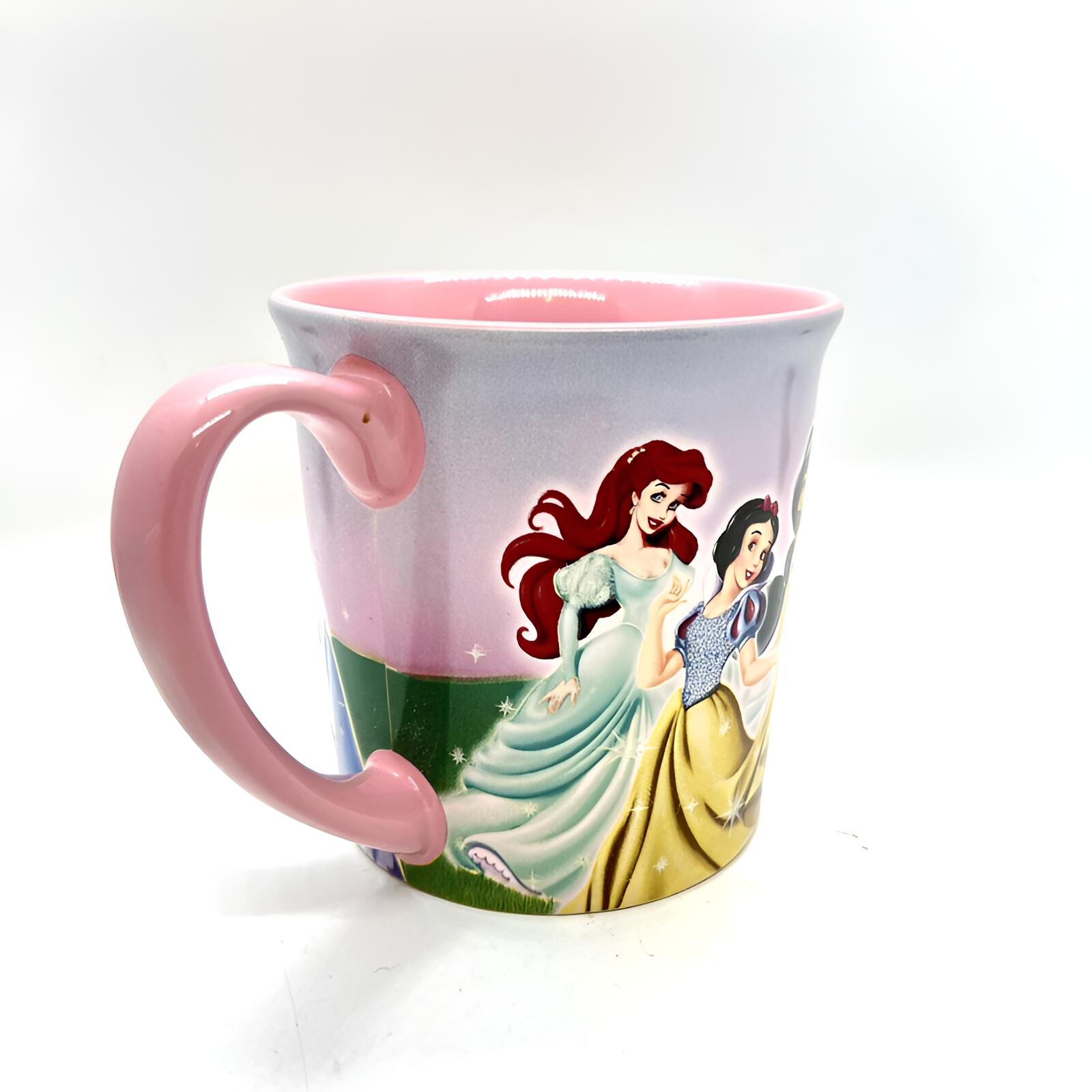 Cinderella Ariel Belle Disney Mug Glitter Pink Ceramic Coffee & Tea Cup