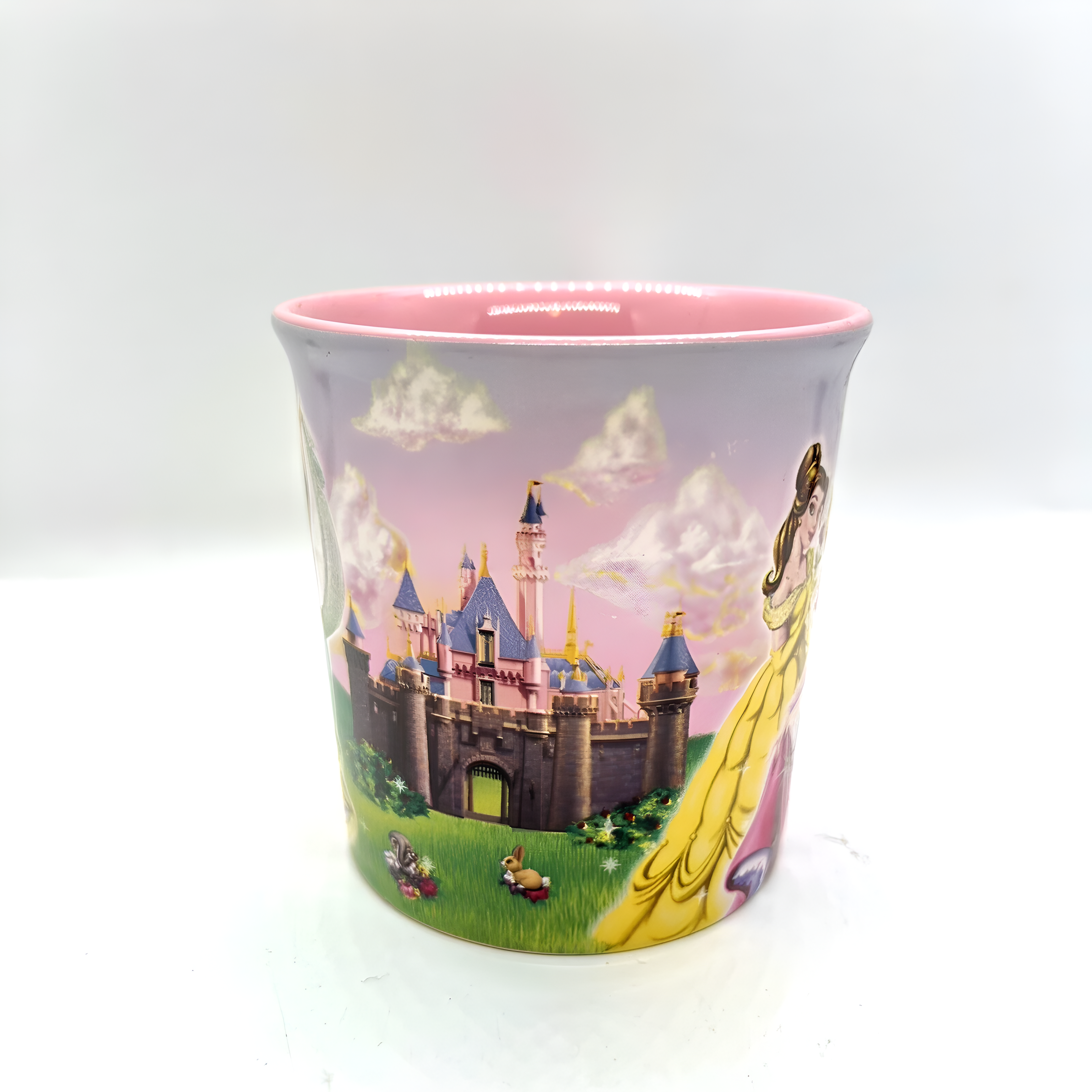 Cinderella Ariel Belle Disney Mug Glitter Pink Ceramic Coffee & Tea Cup