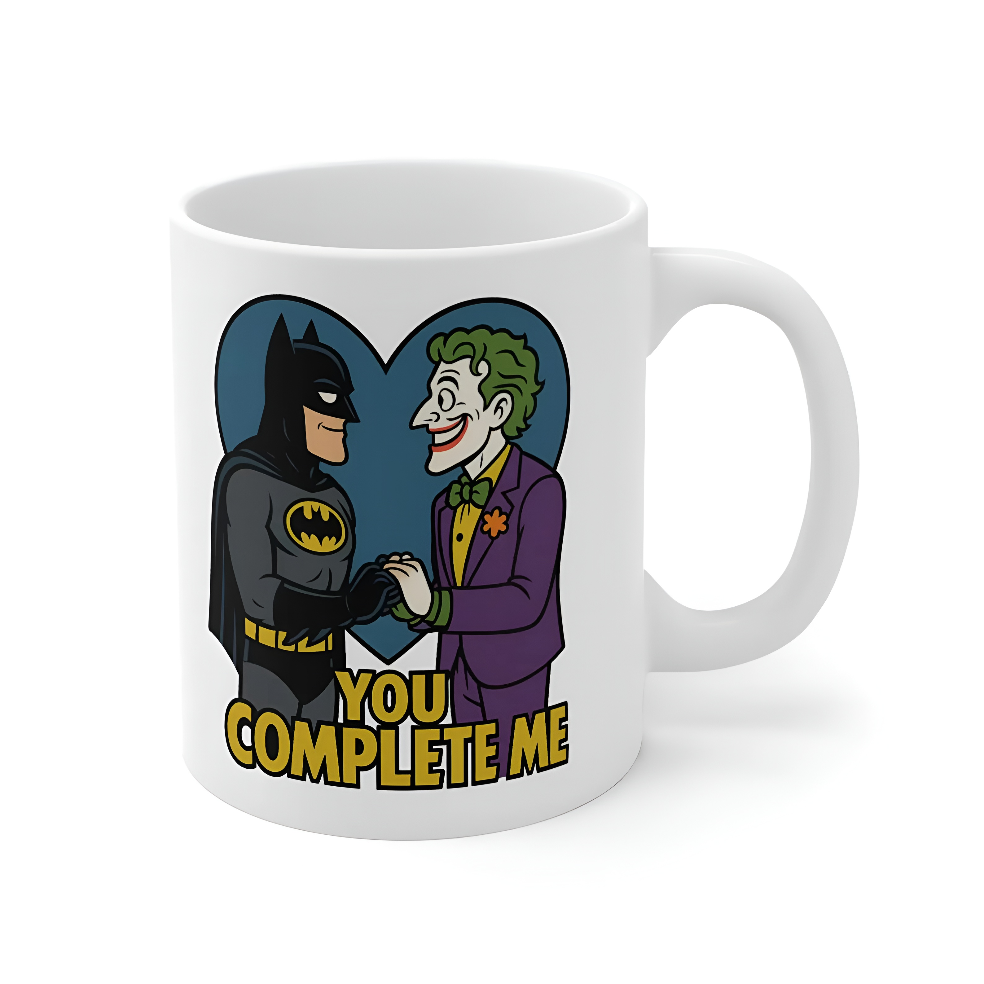 You Complete Me Superhero Mug Deadpool Batman Joker Coffee Cup