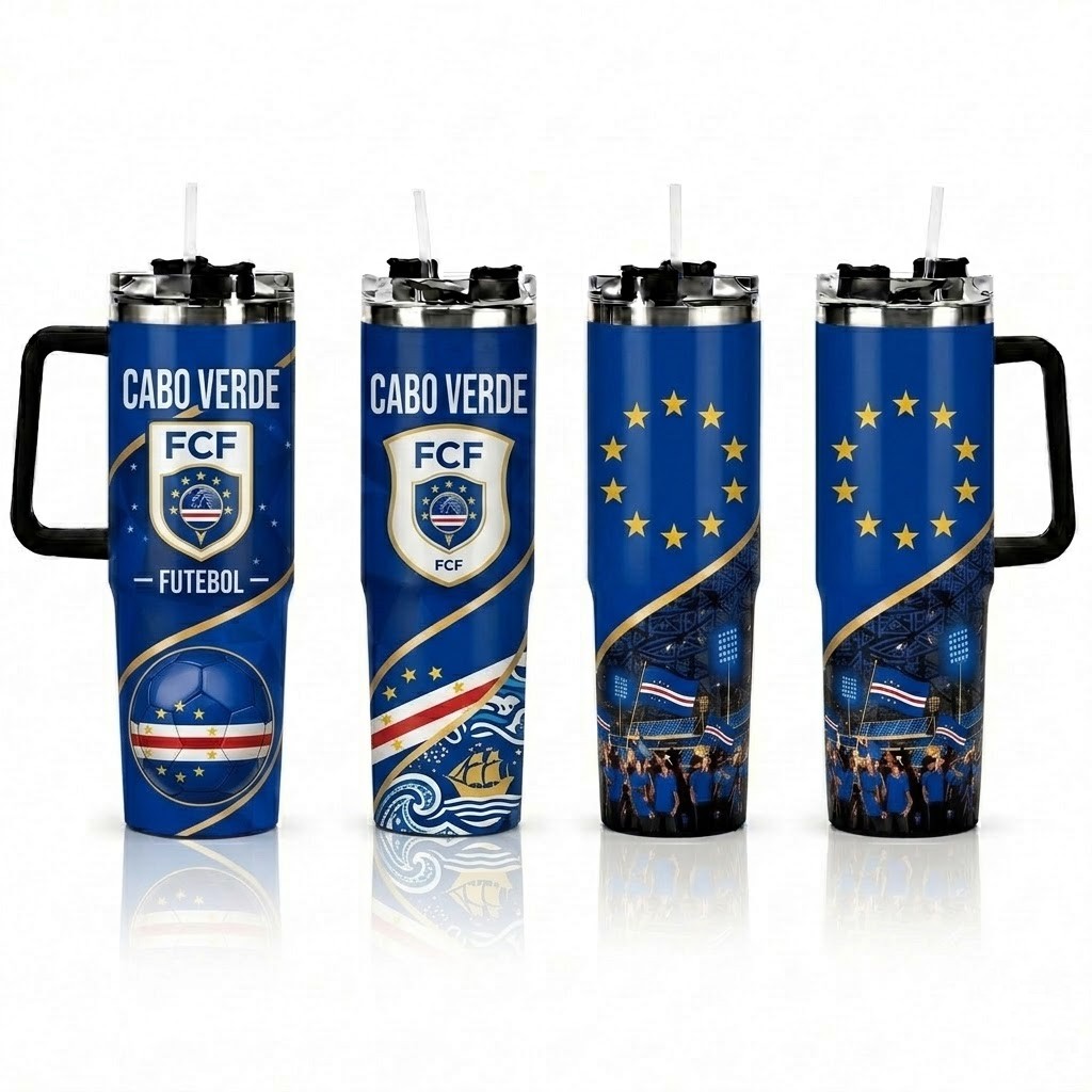 FIFA 2026 Cape Verde Football Sports All Over Printed 40oz Tumbler With Straw And Lid