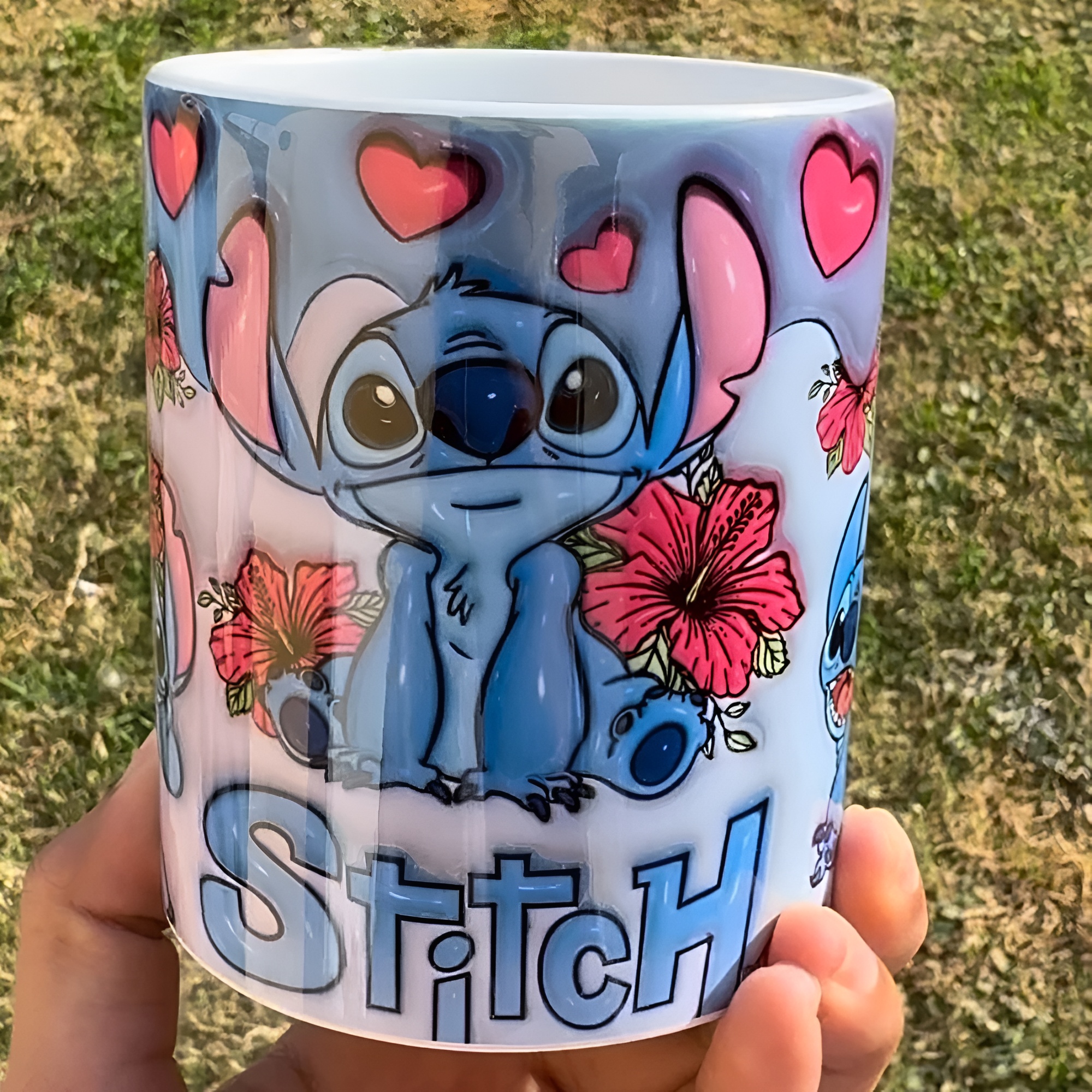 Floral Stitch Cartoon Printed Coffee Mug 