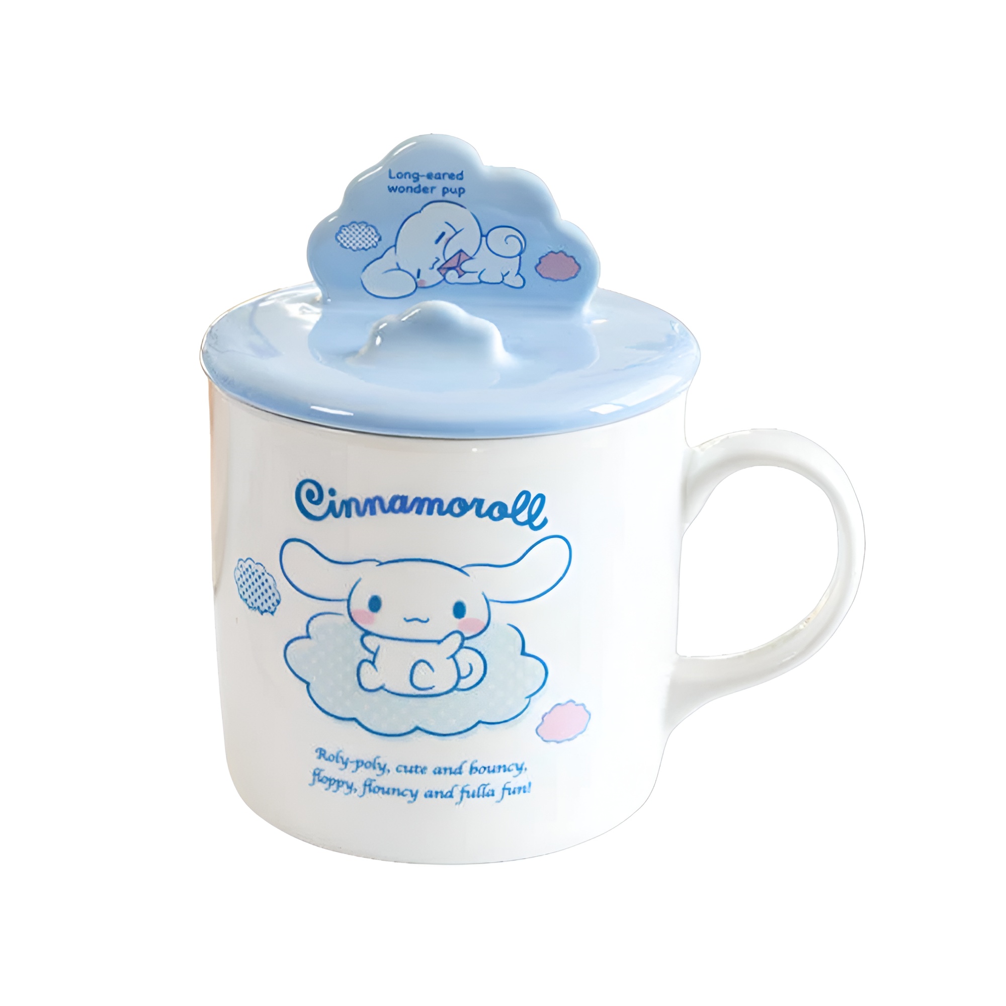 Sanrio Illustration Mug with 3D Phone Holder Cup Lid 400ml