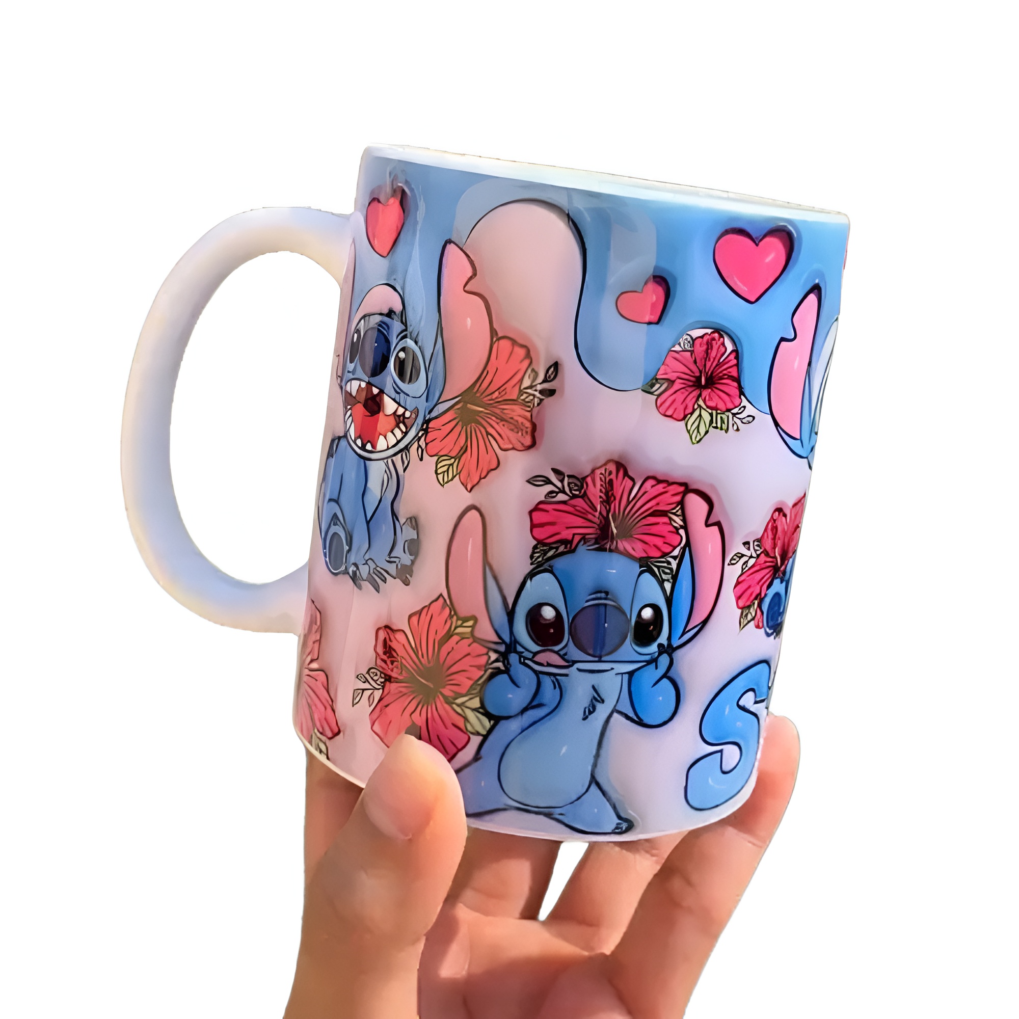 Floral Stitch Cartoon Printed Coffee Mug 