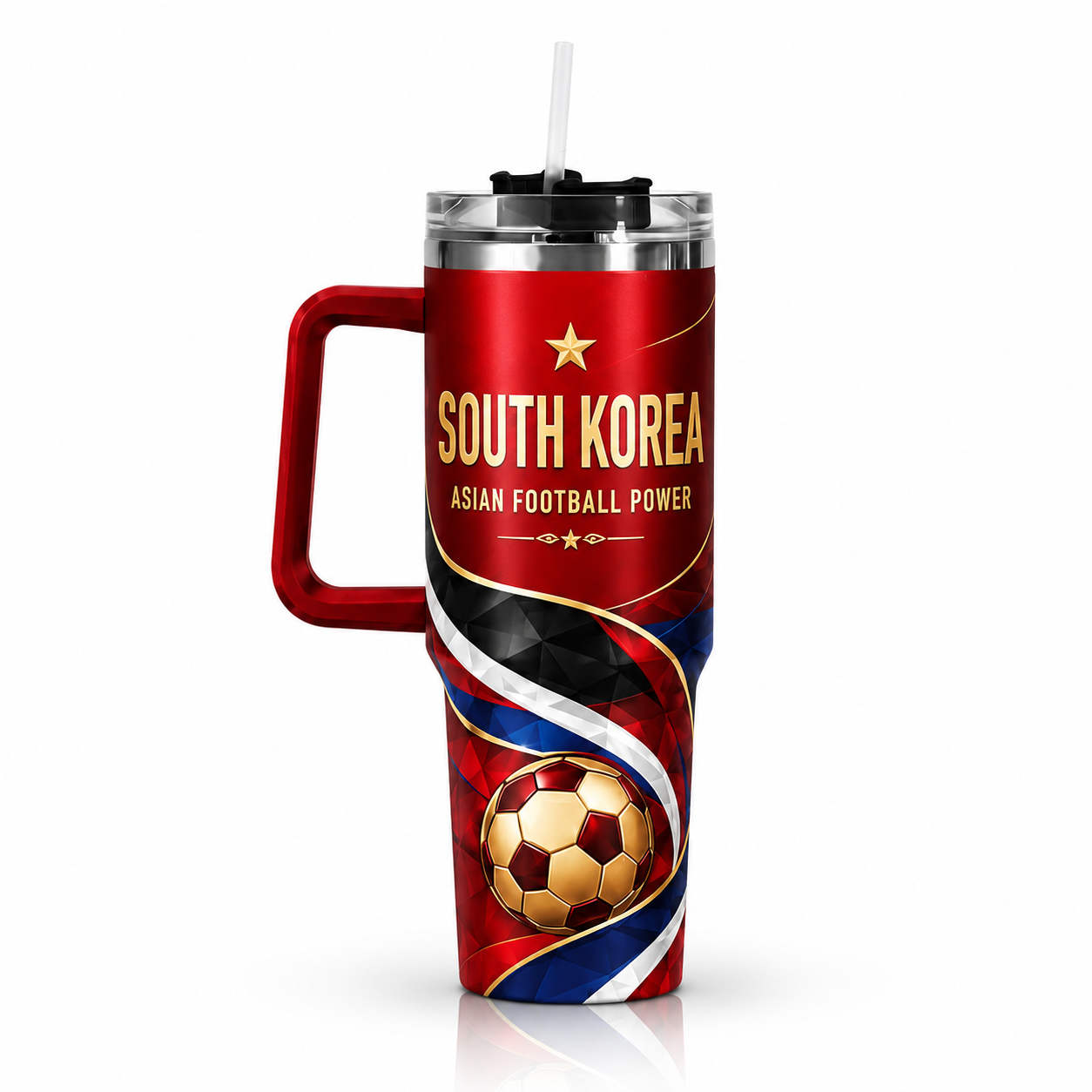 FIFA 2026 South Korea Football Sports All Over Printed 40oz Tumbler With Straw And Lid