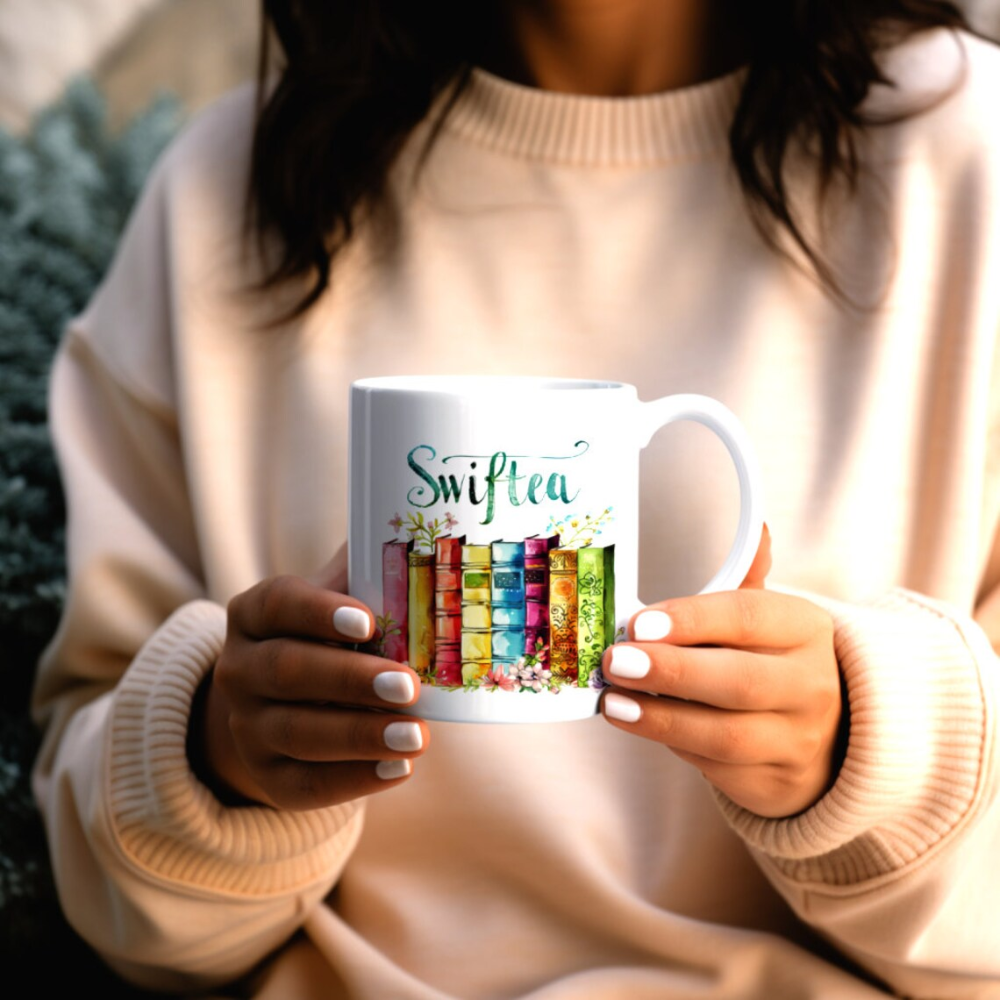 Book and Flowers Design, Music Lovers Gift, Gift for Her, 11oz,