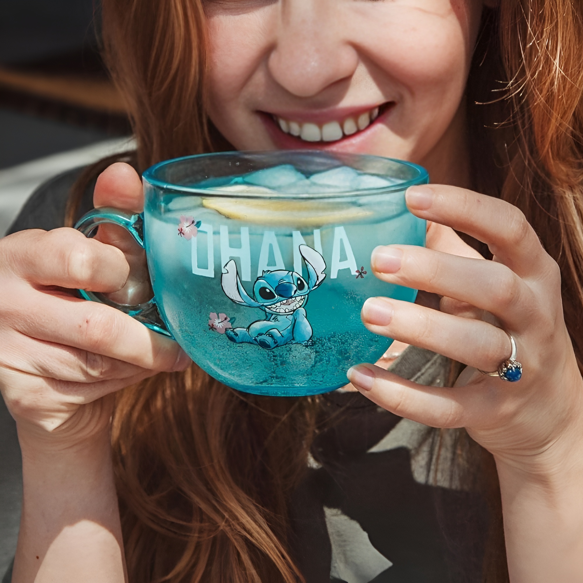 Lilo And Stitch Character Printed 16 Oz Glass Mug