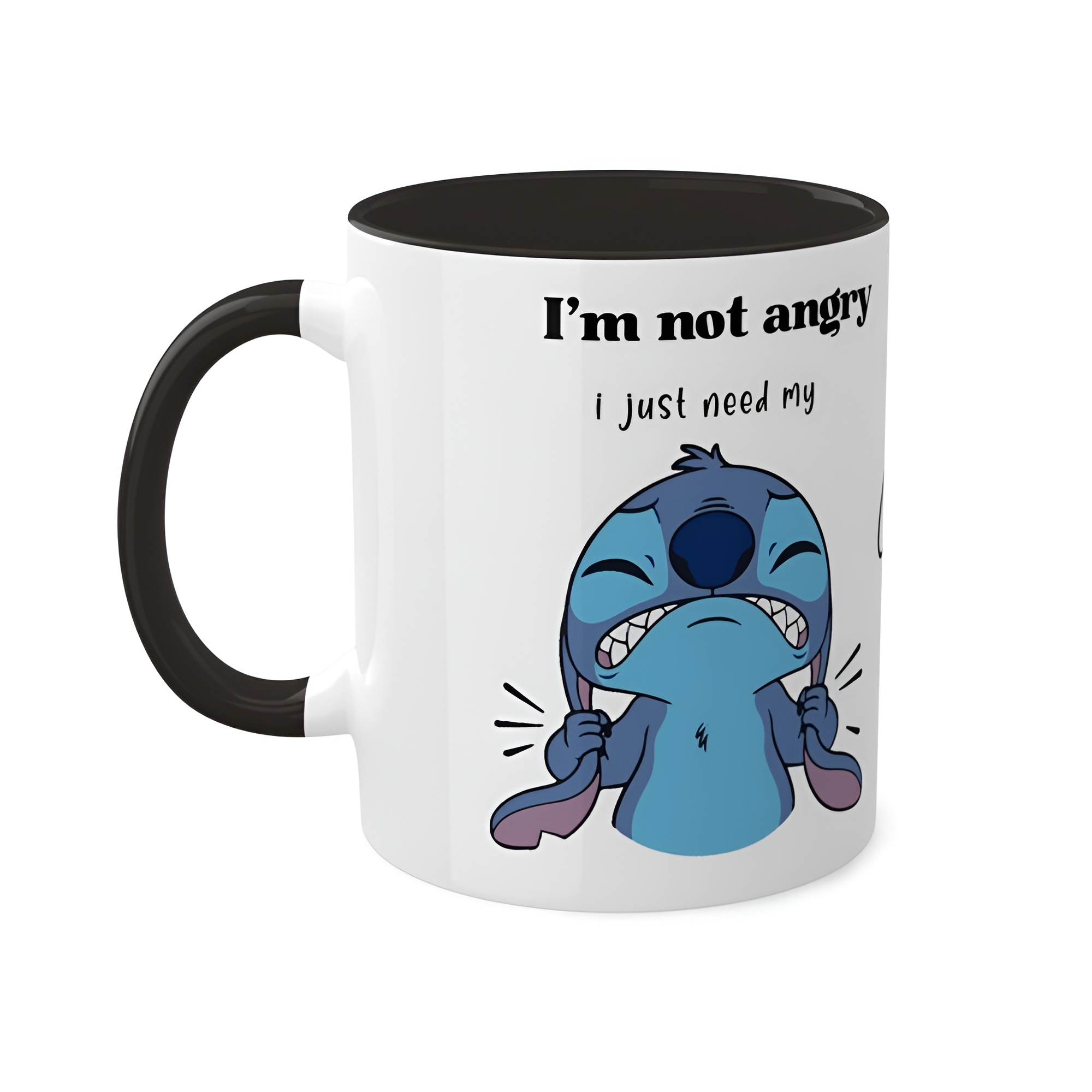 Stitch Cartoon Design Coffee Mug With Funny Quote Printed