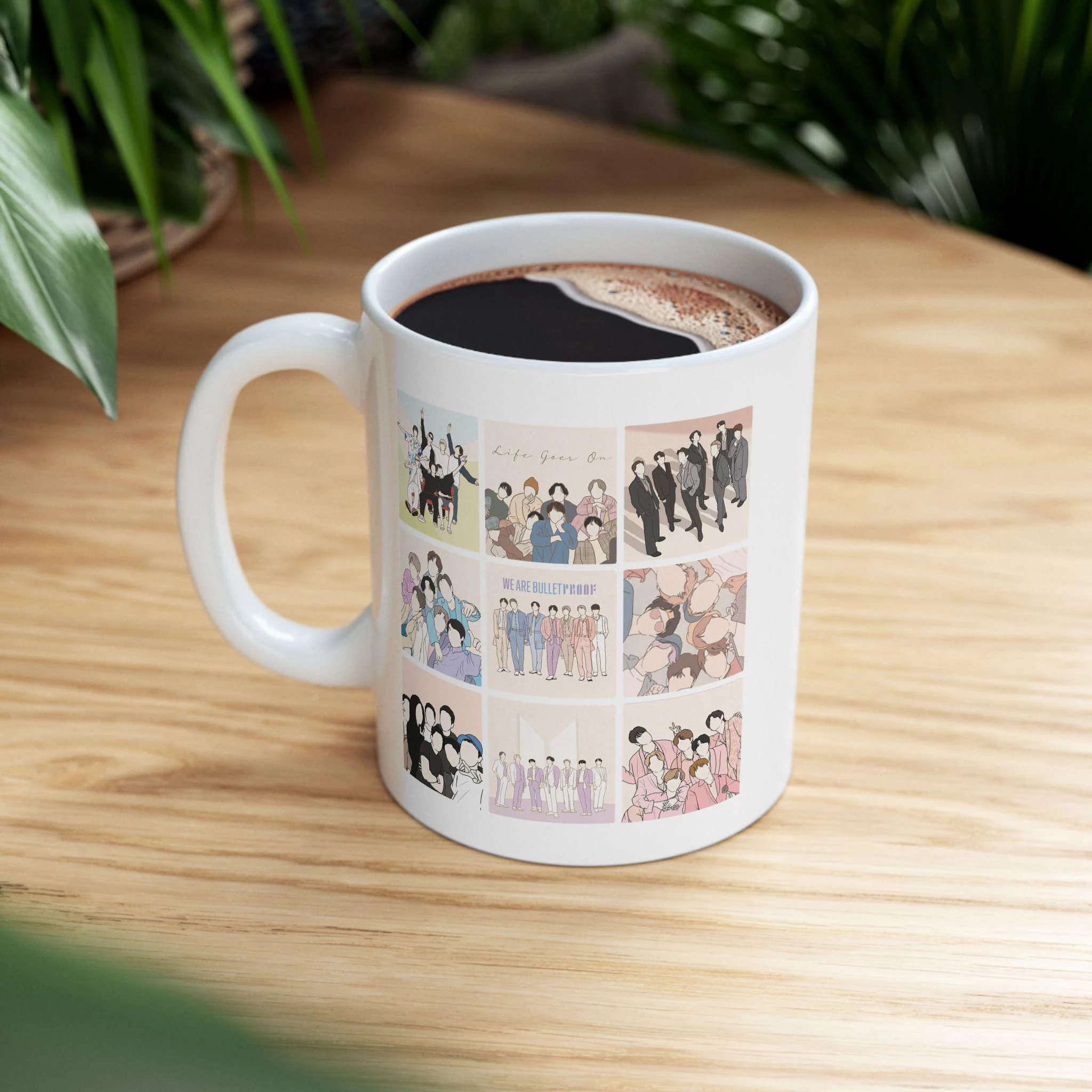 Ceramic Music Fan Collage Coffee Mug