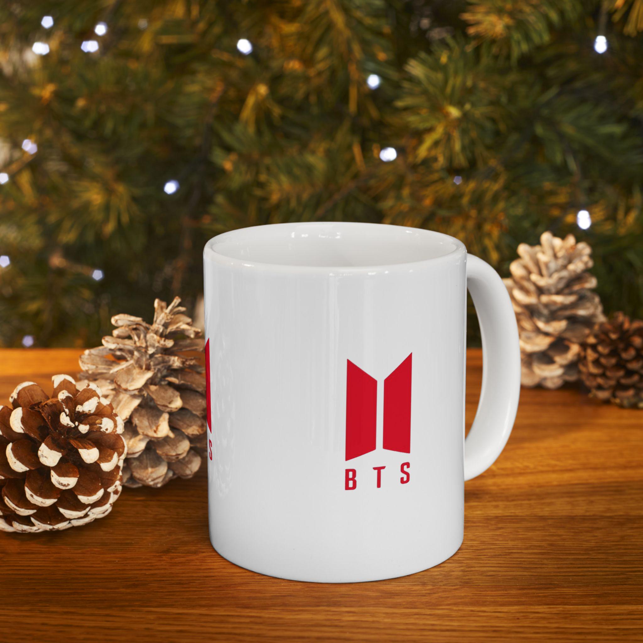 BTS Logo Ceramic Coffee White Mug