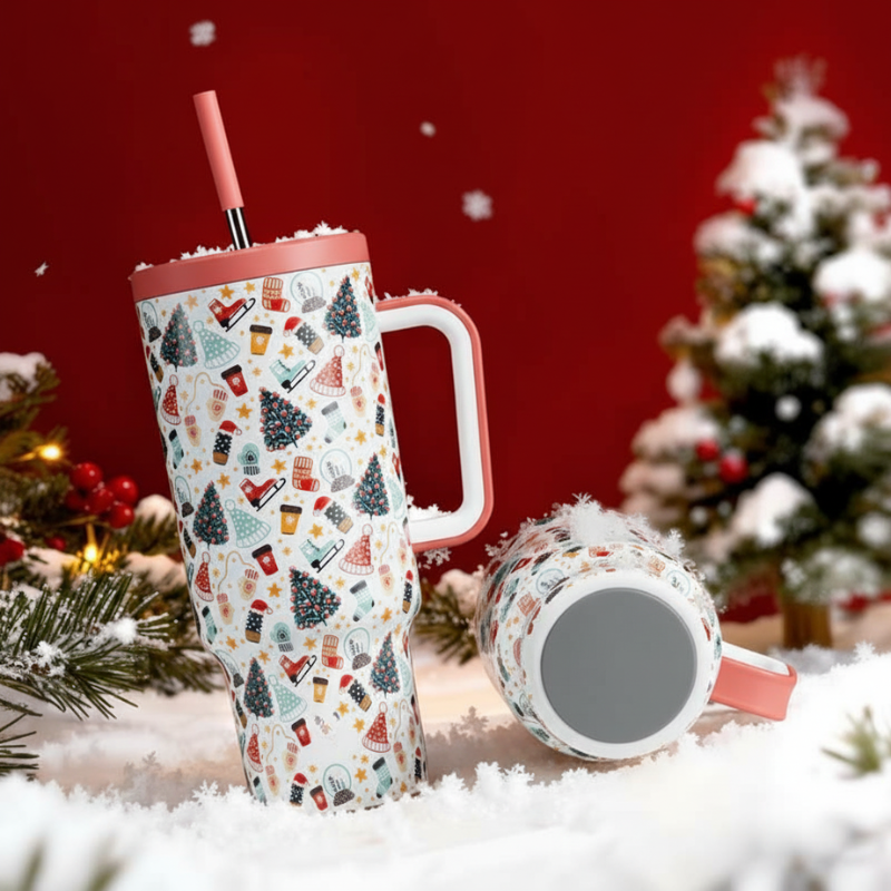Christmas Edition 40oz Stainless Steel Water Bottle Portable Leak proof 