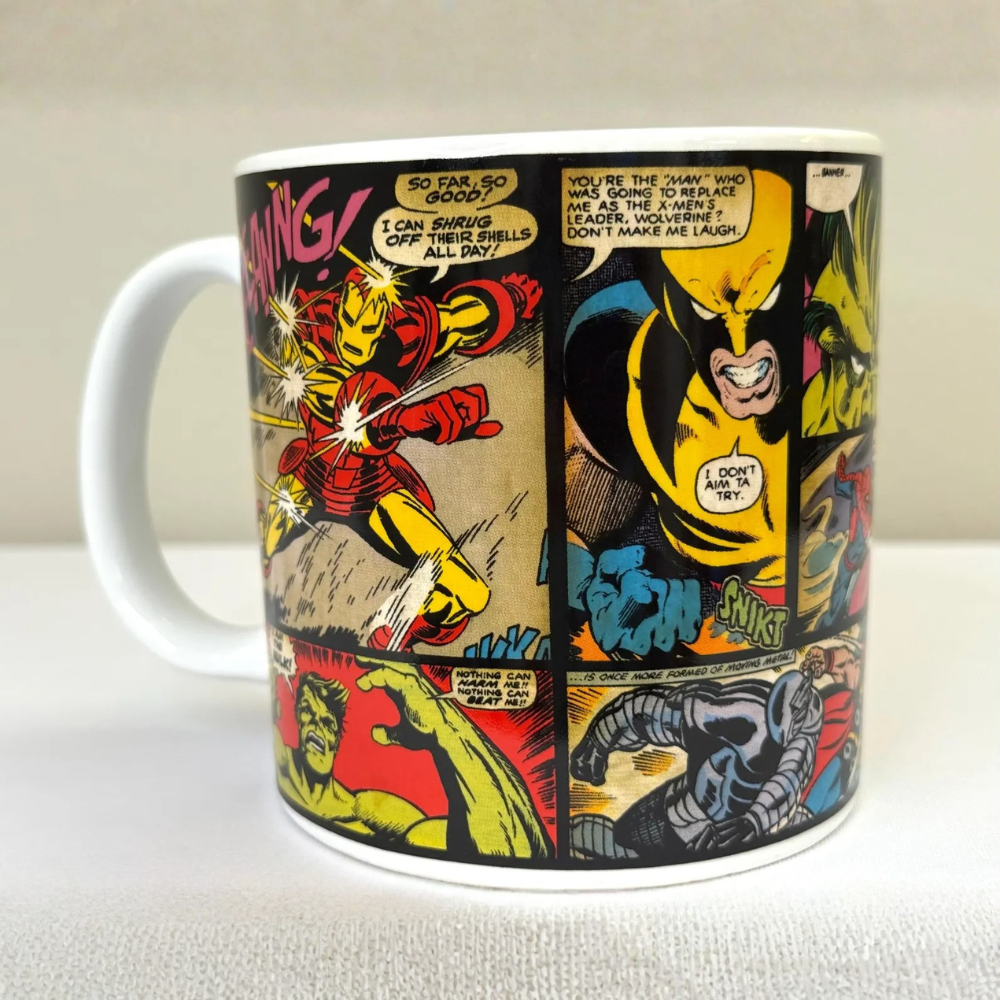 Captain America Thor Spider Man Comic Strip Mug