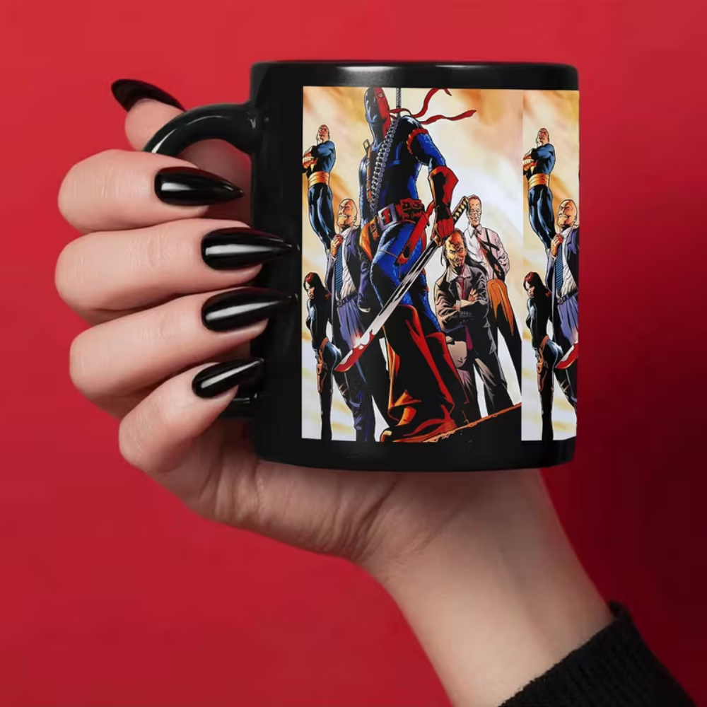 All Black Comic Book Ceramic Mug