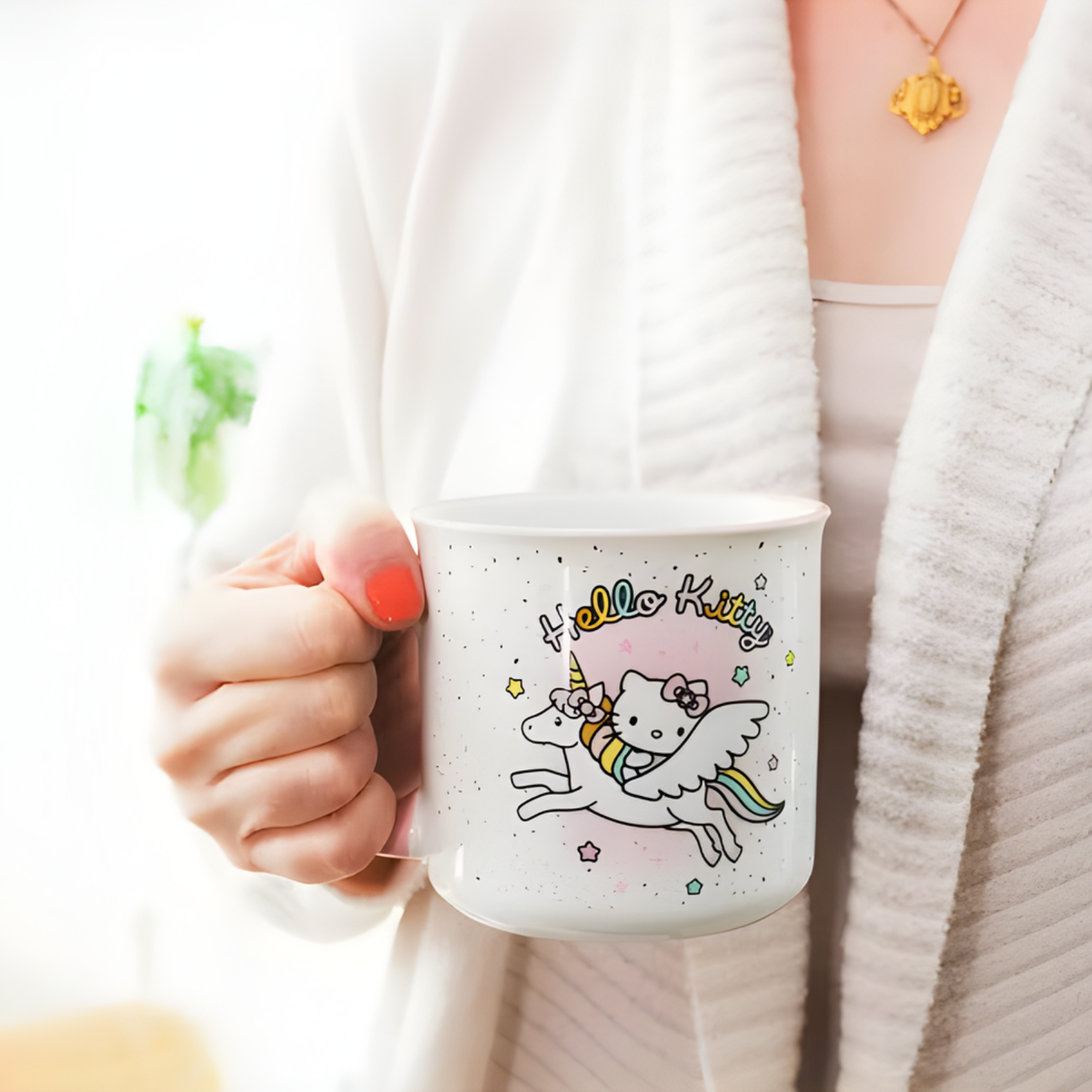 Silver Buffalo Sanrio Hello Kitty Unicorn Star Ceramic Camper Mug
