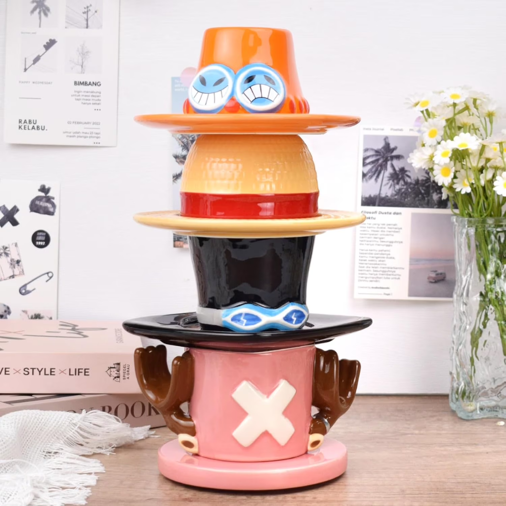 One Piece Anime Luffys Hat Inspired Ceramic Coffee Cup