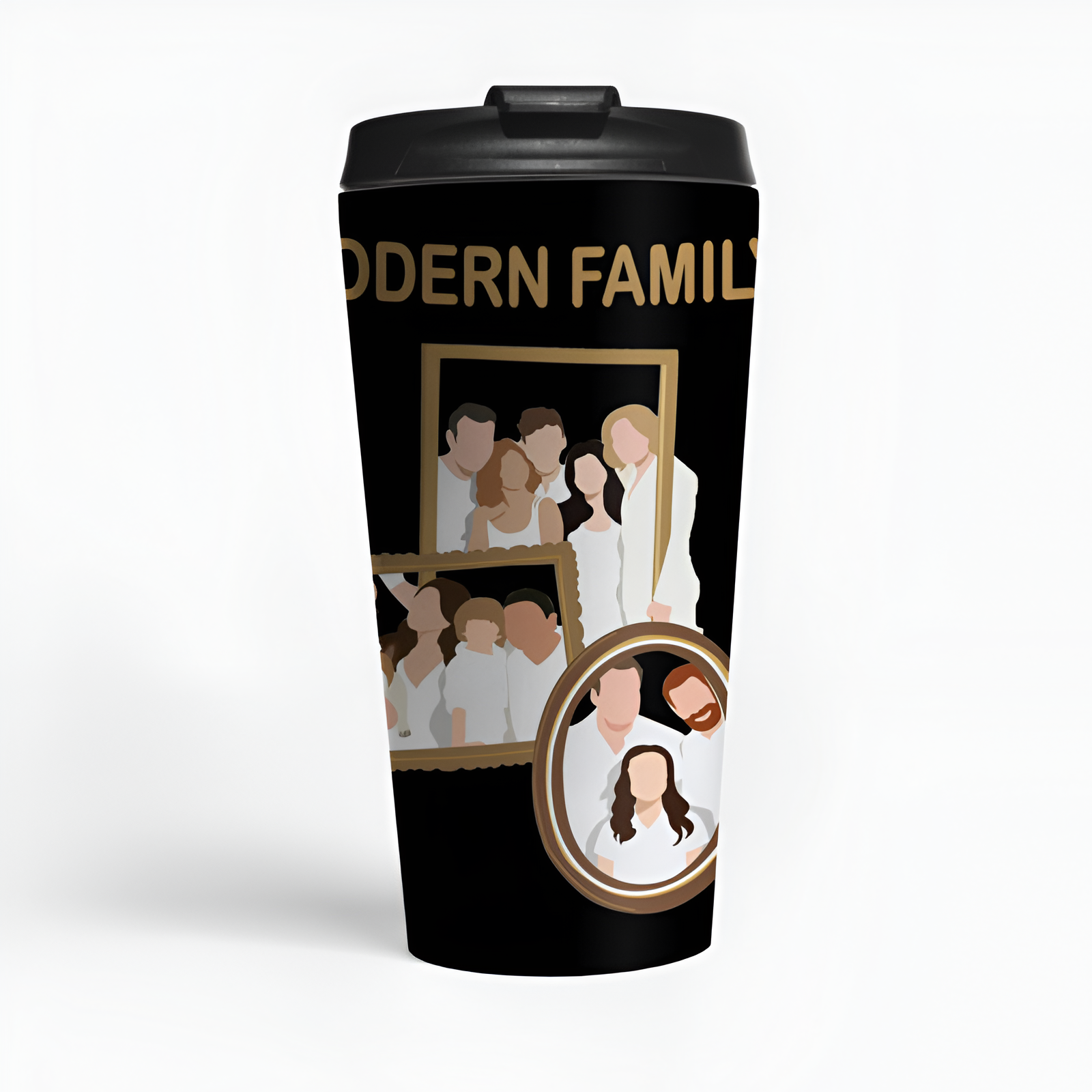 Modern Family Framed Portrait Ceramic Mug Eleven Ounces