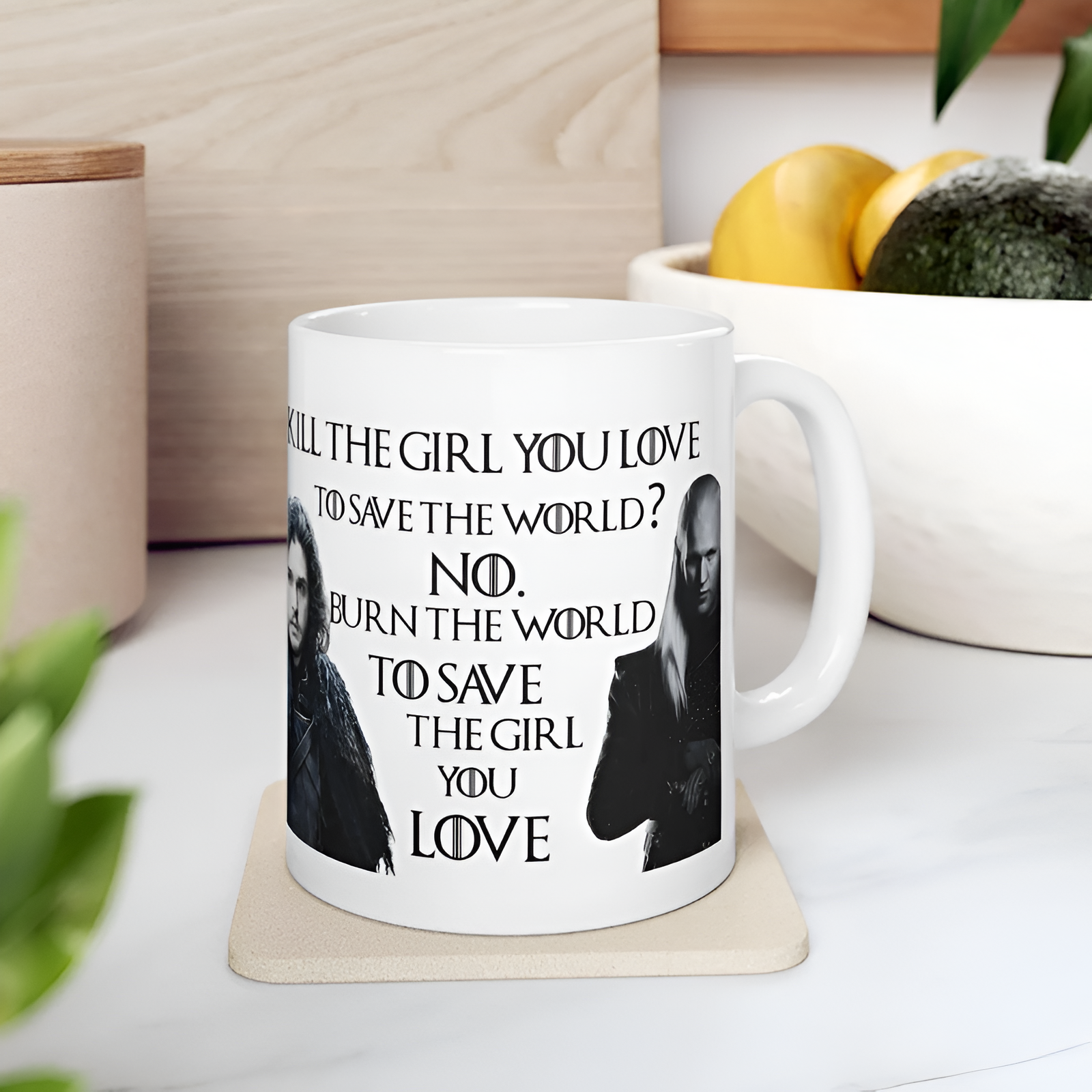 Game Of Thrones Themed Jon Snow And Daemon Targaryen Graphic Design Mug