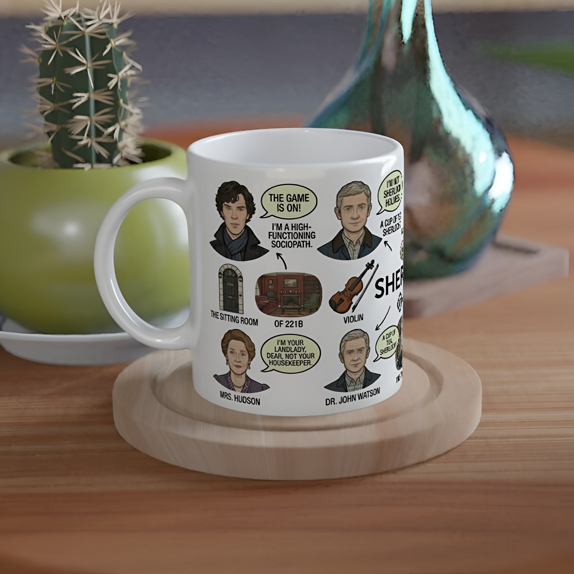 Sherlock Holmes Baker Street Character Ceramic Mug