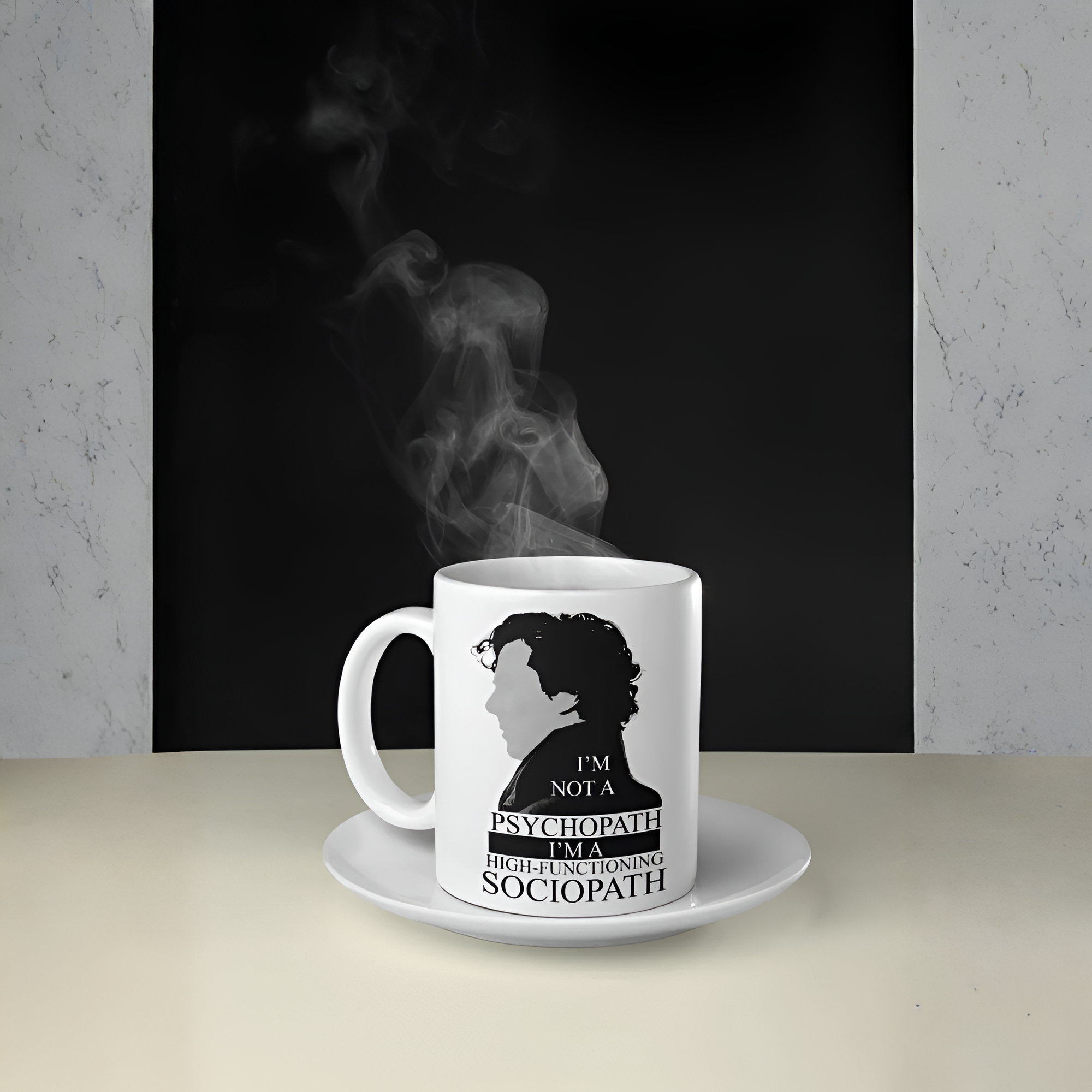 Sherlock Holmes Sociopath Quote Ceramic Coffee Mug