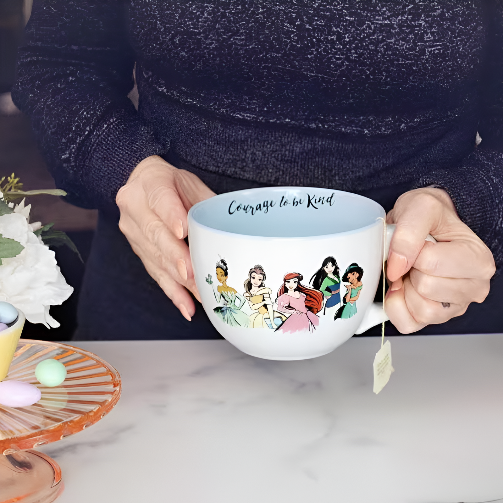 Princess Quote Soup Mug 24oz Courage To Be Kind Large Ceramic Cup