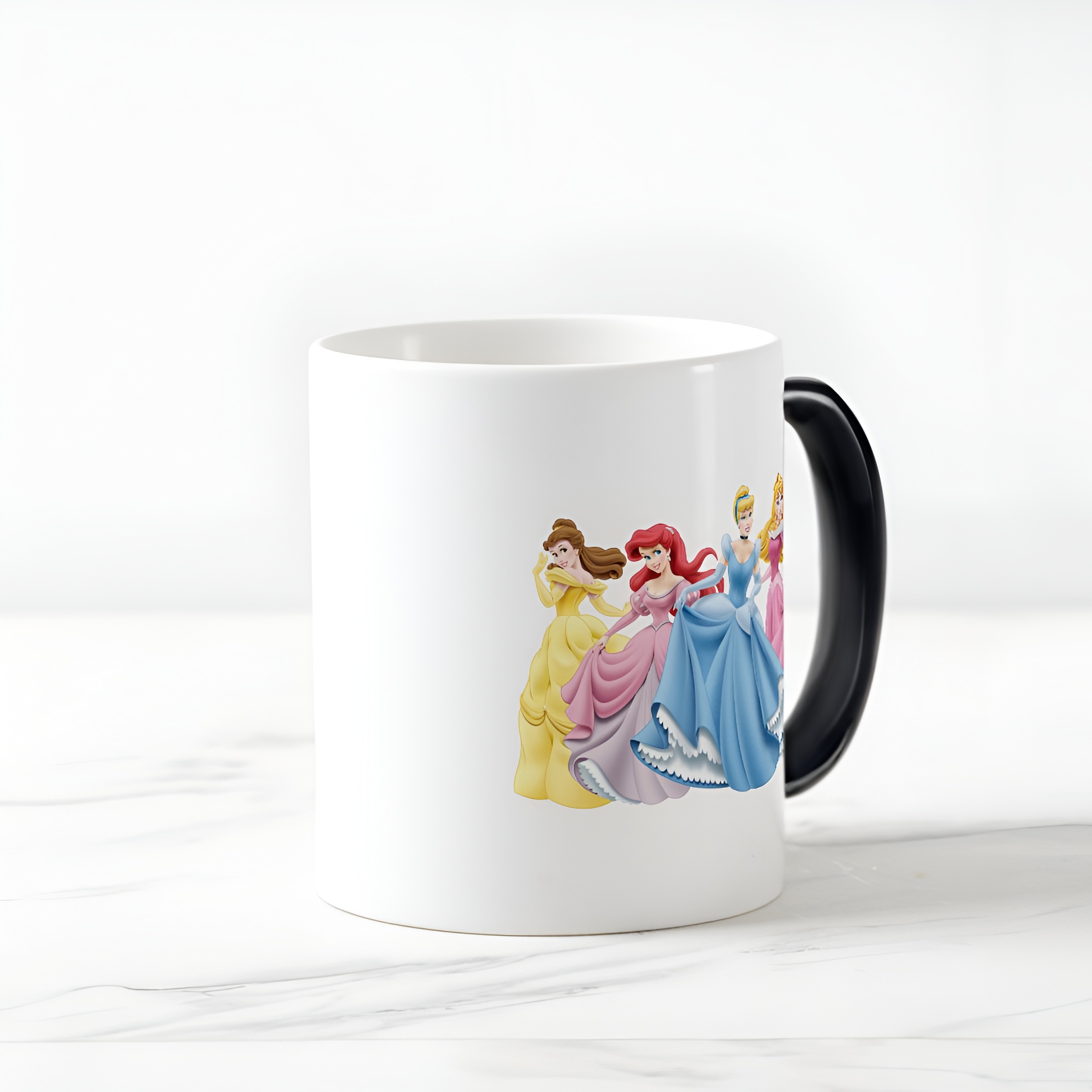 Disney Princess Color Morphing Mug Holding Dresses Out Heat Changing Coffee Cup