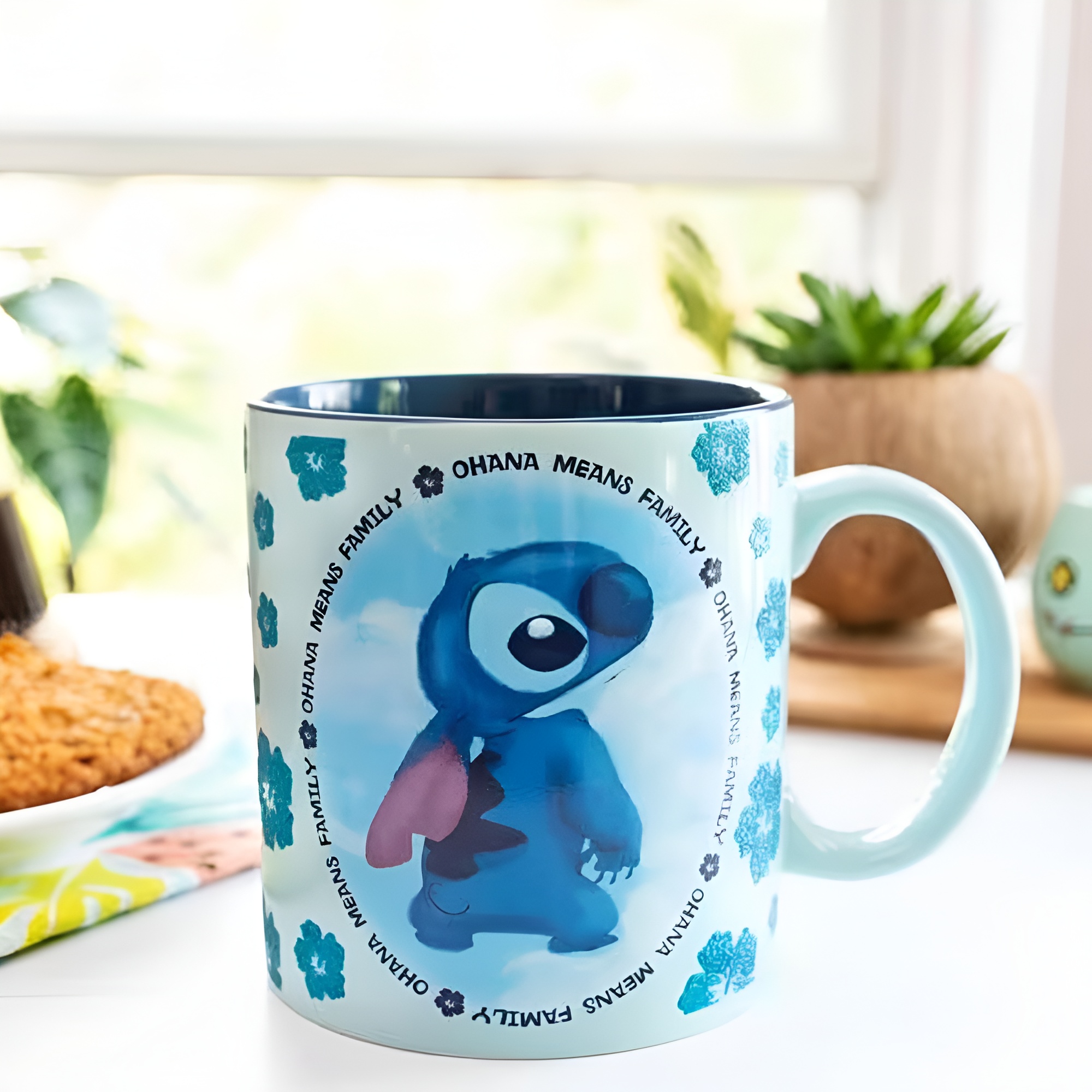 Ohana Means Family Text Print 20oz Stitch Ceramic Coffee Cup