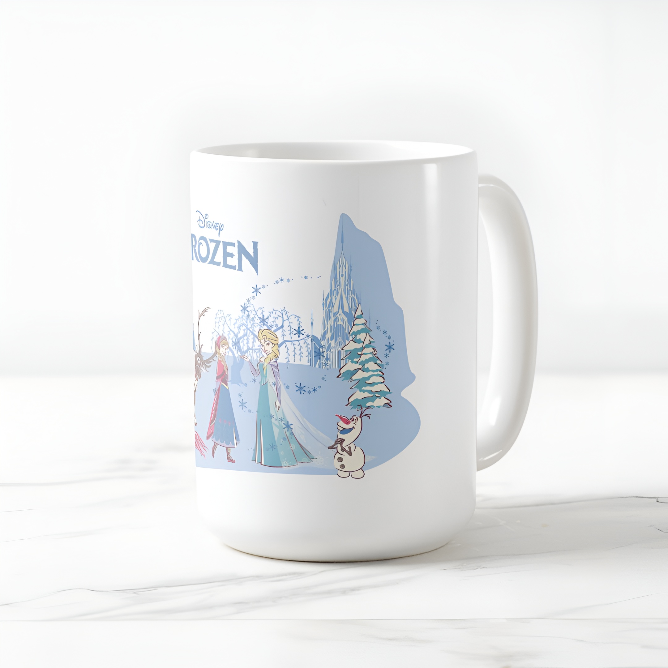 Disney Frozen Classic Mug  Sven, Anna, Elsa and Olaf Blue Pastel Coffee Cup