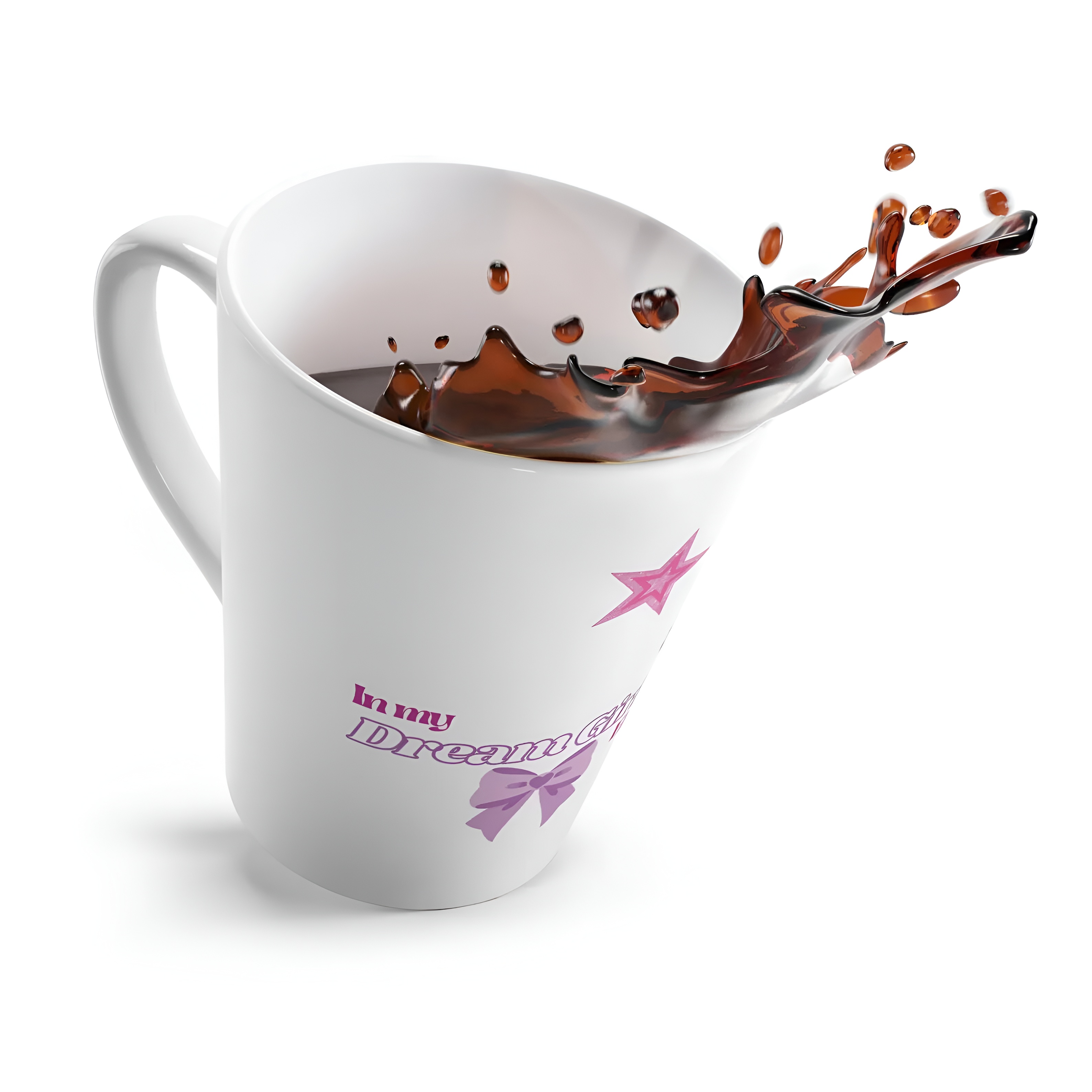 Dream Girl Latte Mug Pink Retro Coffee Cup