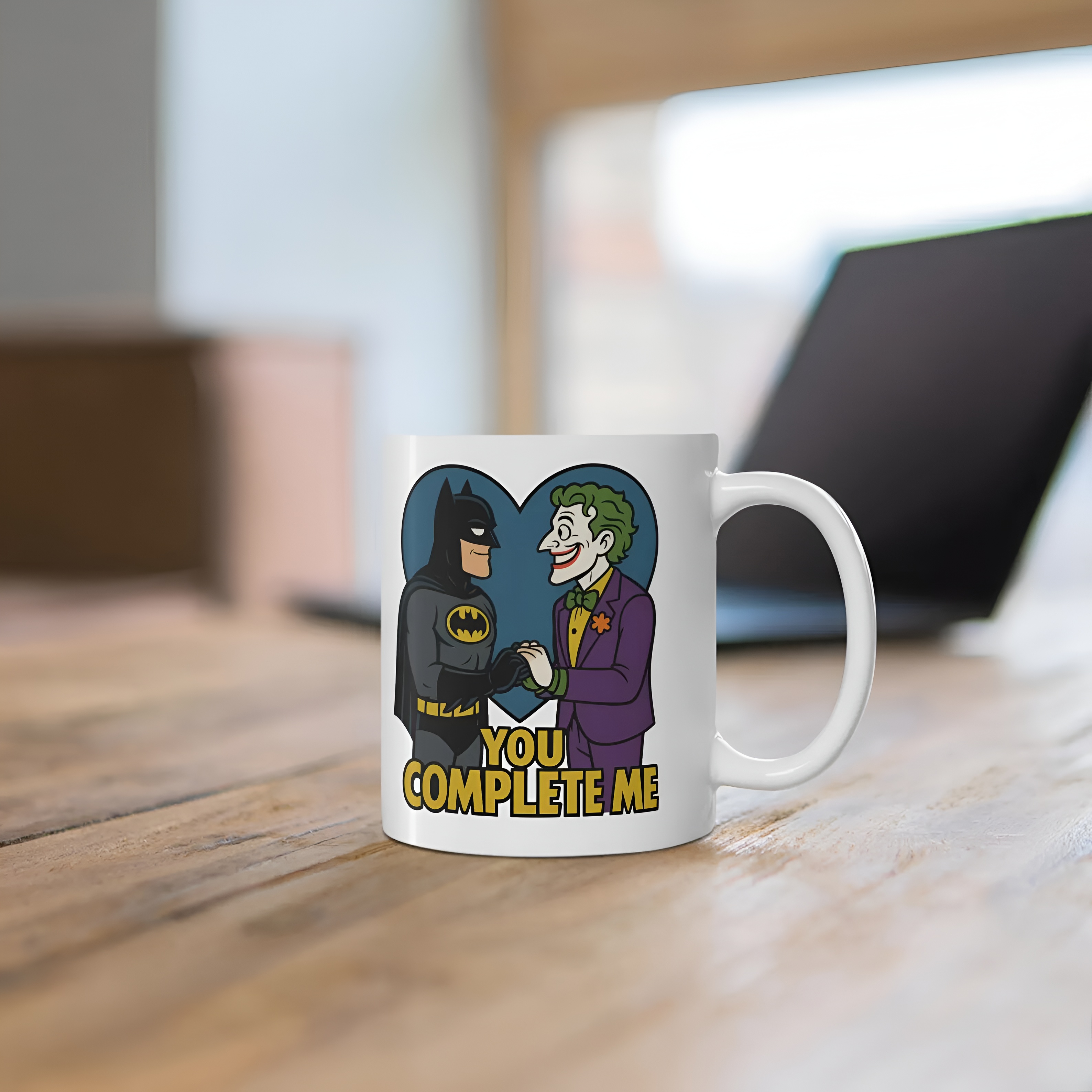 You Complete Me Superhero Mug Deadpool Batman Joker Coffee Cup