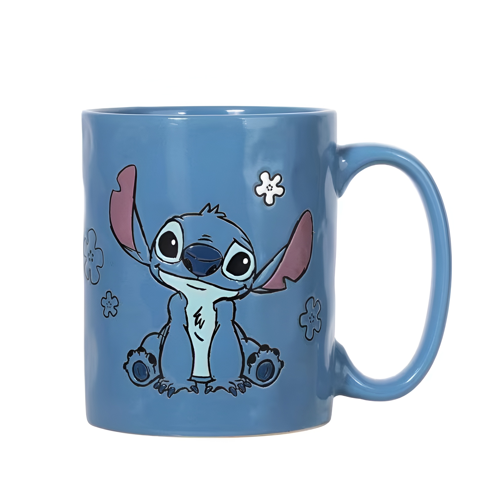 Stitch Themed 17oz Wax Resist Pottery Ceramic Coffee Mug