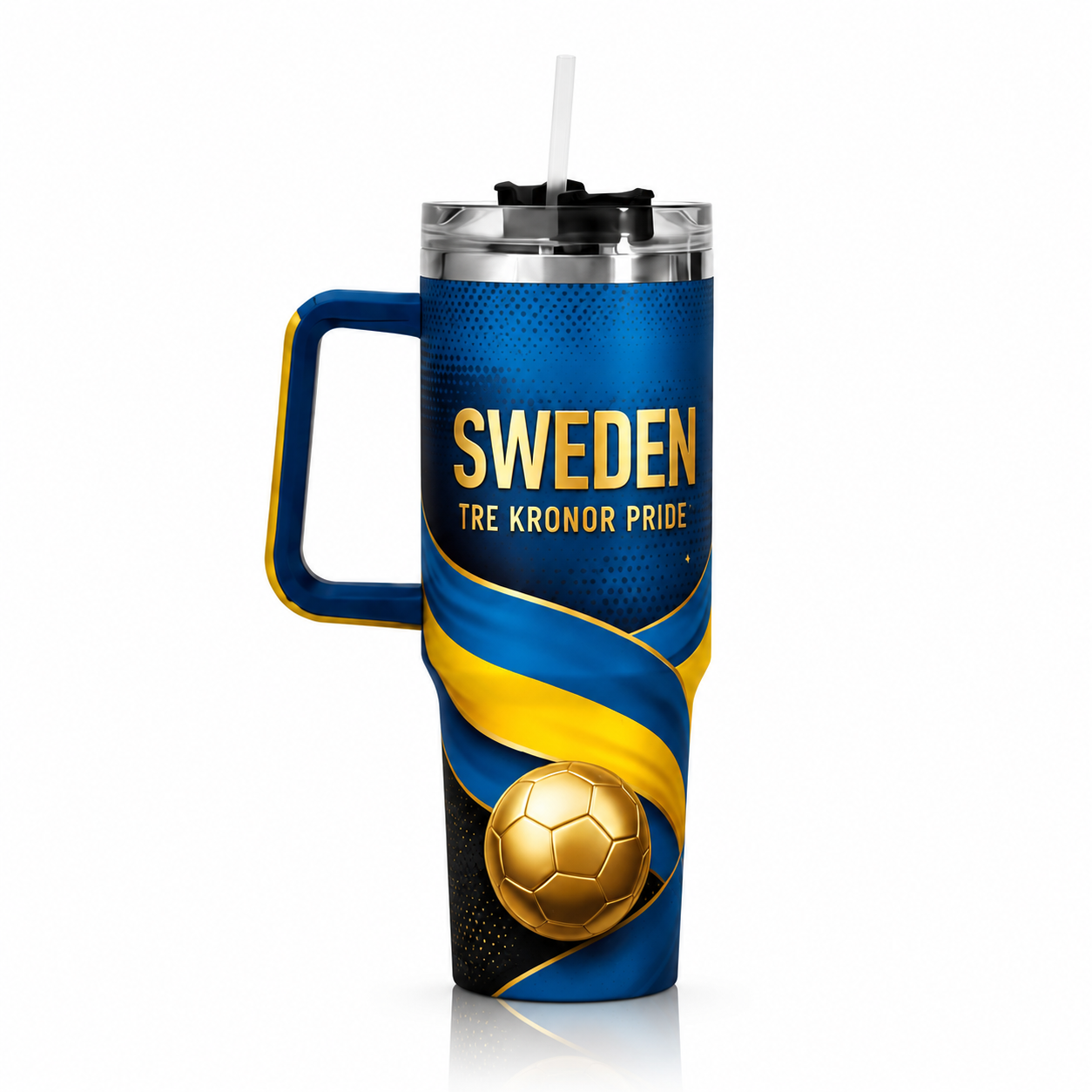 FIFA 2026 Sweden Football Sports All Over Printed 40oz Tumbler With Straw And Lid