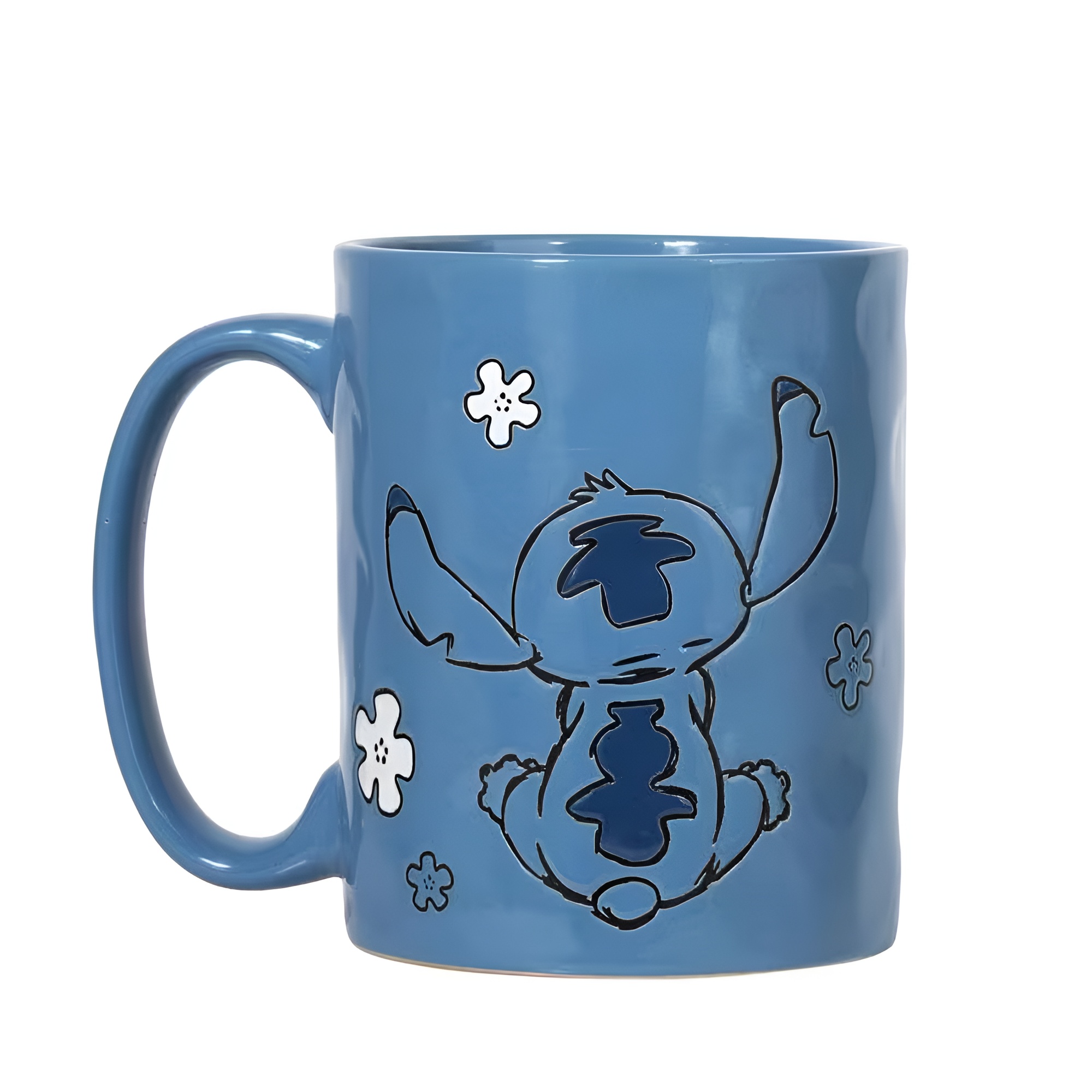 Stitch Themed 17oz Wax Resist Pottery Ceramic Coffee Mug