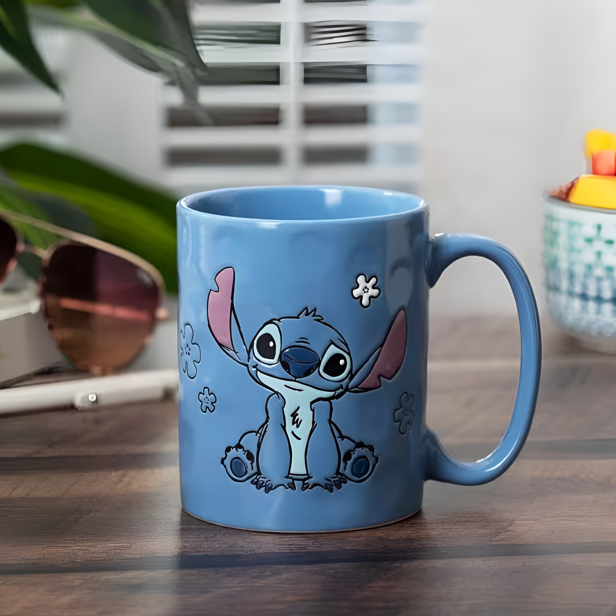 Stitch Themed 17oz Wax Resist Pottery Ceramic Coffee Mug